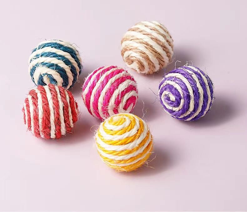 Cat Toys Balls, Woolen Yarn Cat Ball Toy with Bell Inside, Cat Toys for Indoor Cats, Interactive Cat Chew Toys for Kitty Kitten
