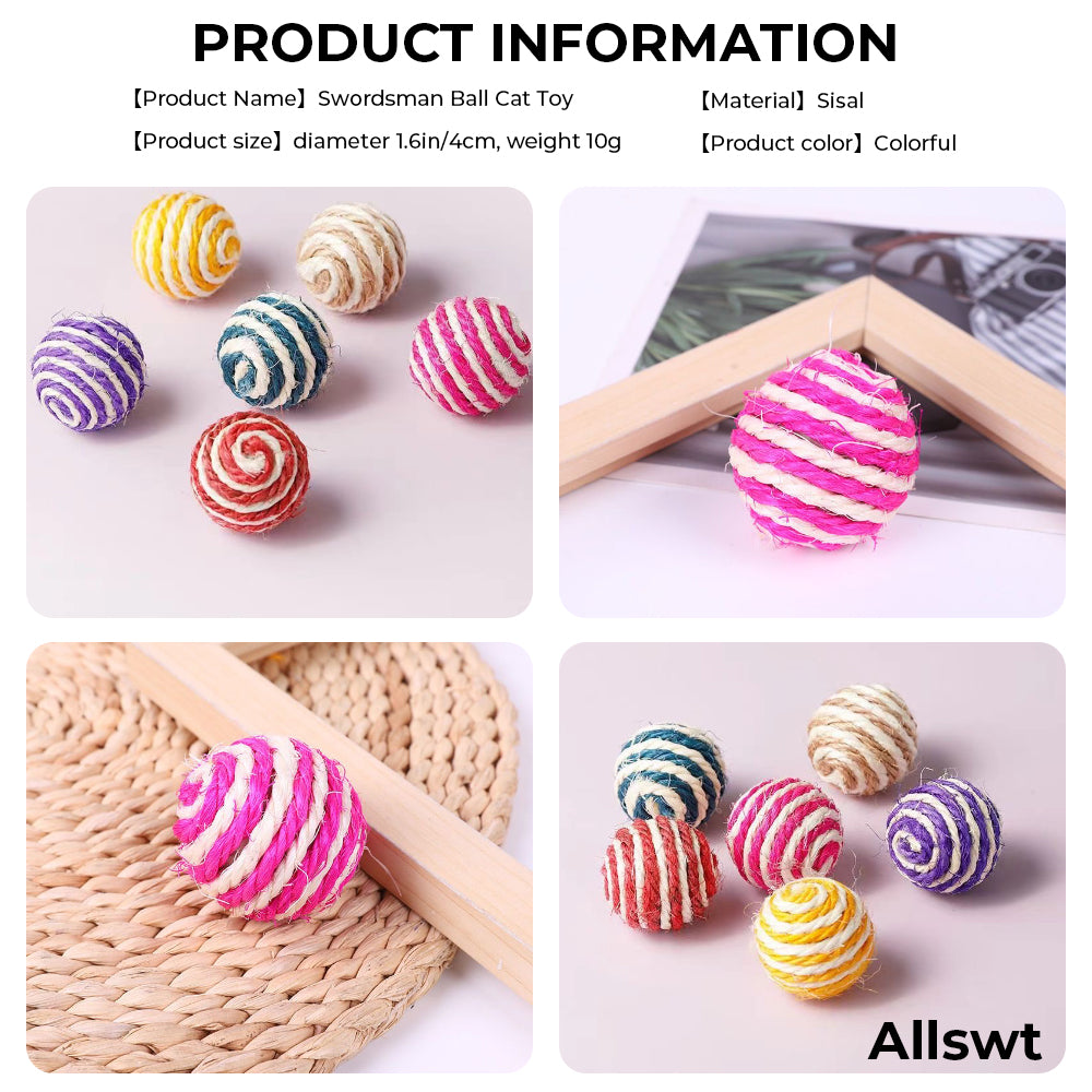 Cat Toys Balls, Woolen Yarn Cat Ball Toy with Bell Inside, Cat Toys for Indoor Cats, Interactive Cat Chew Toys for Kitty Kitten