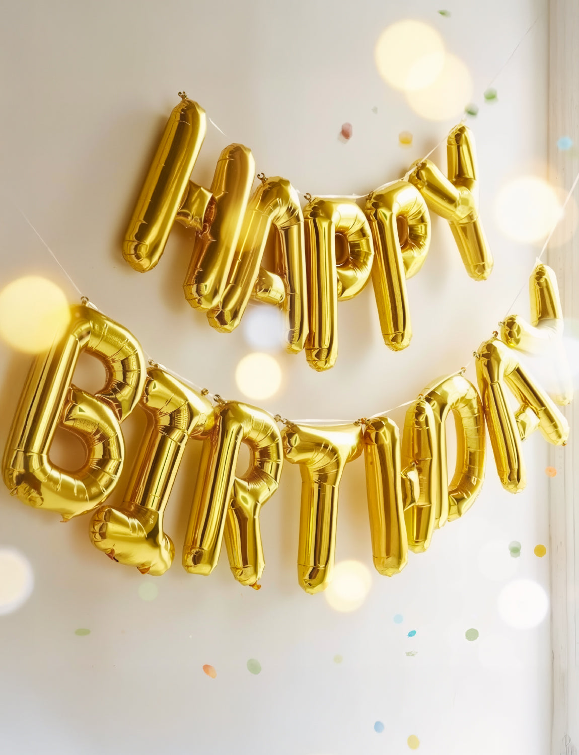 Haolongfa Happy Birthday Balloon Banner, 16 Inch Gold Happy Birthday Foil Balloons, Gold Hbd Balloons Letter Mylar Balloon, Birthday Sign Party Decorations for Women Men Boys Girls