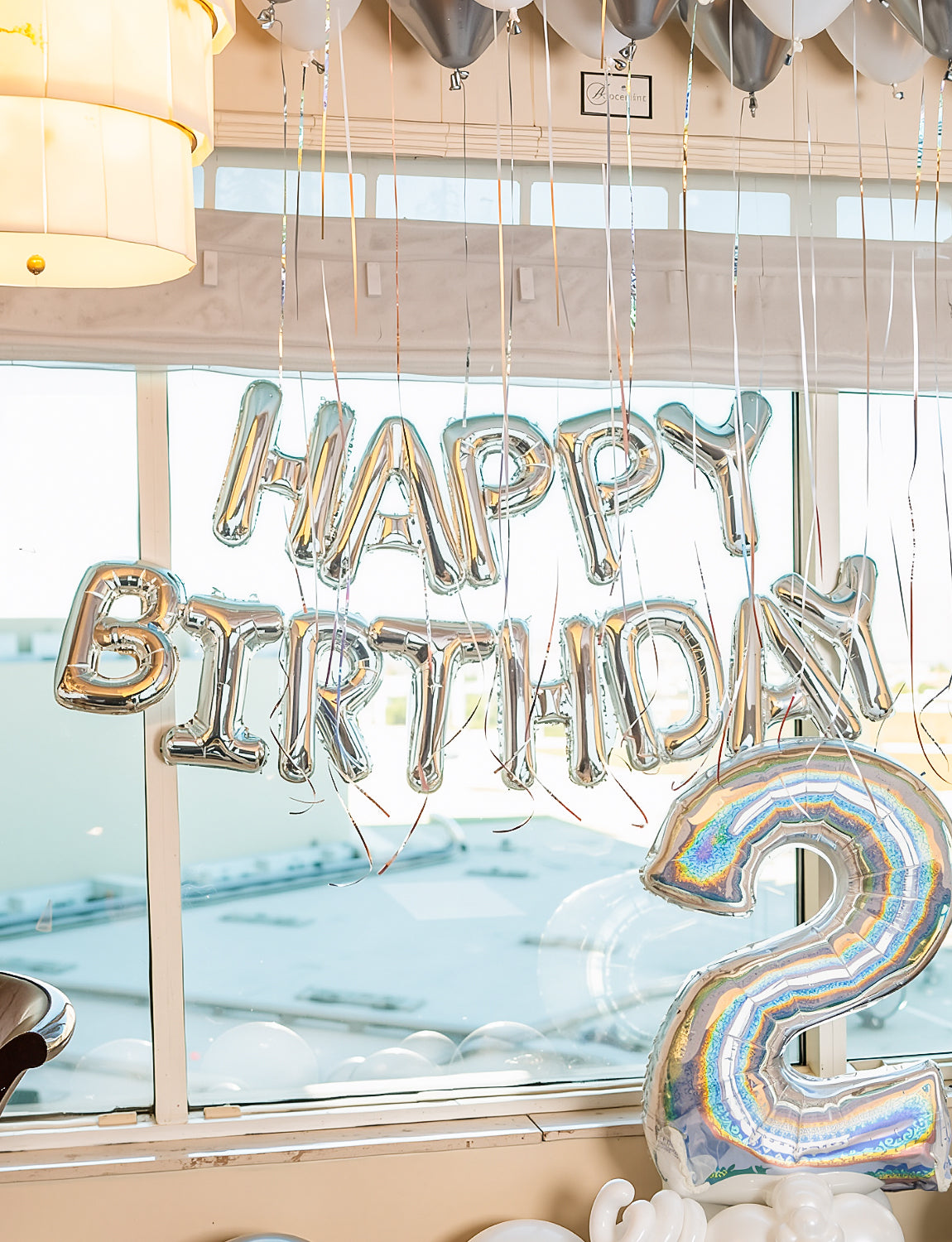 Haolongfa Happy Birthday Balloon Banner, 16 Inch Sliver Happy Birthday Foil Balloons, Sliver Hbd Balloons Letter Mylar Balloon, Birthday Sign Party Decorations for Women Men Boys Girls