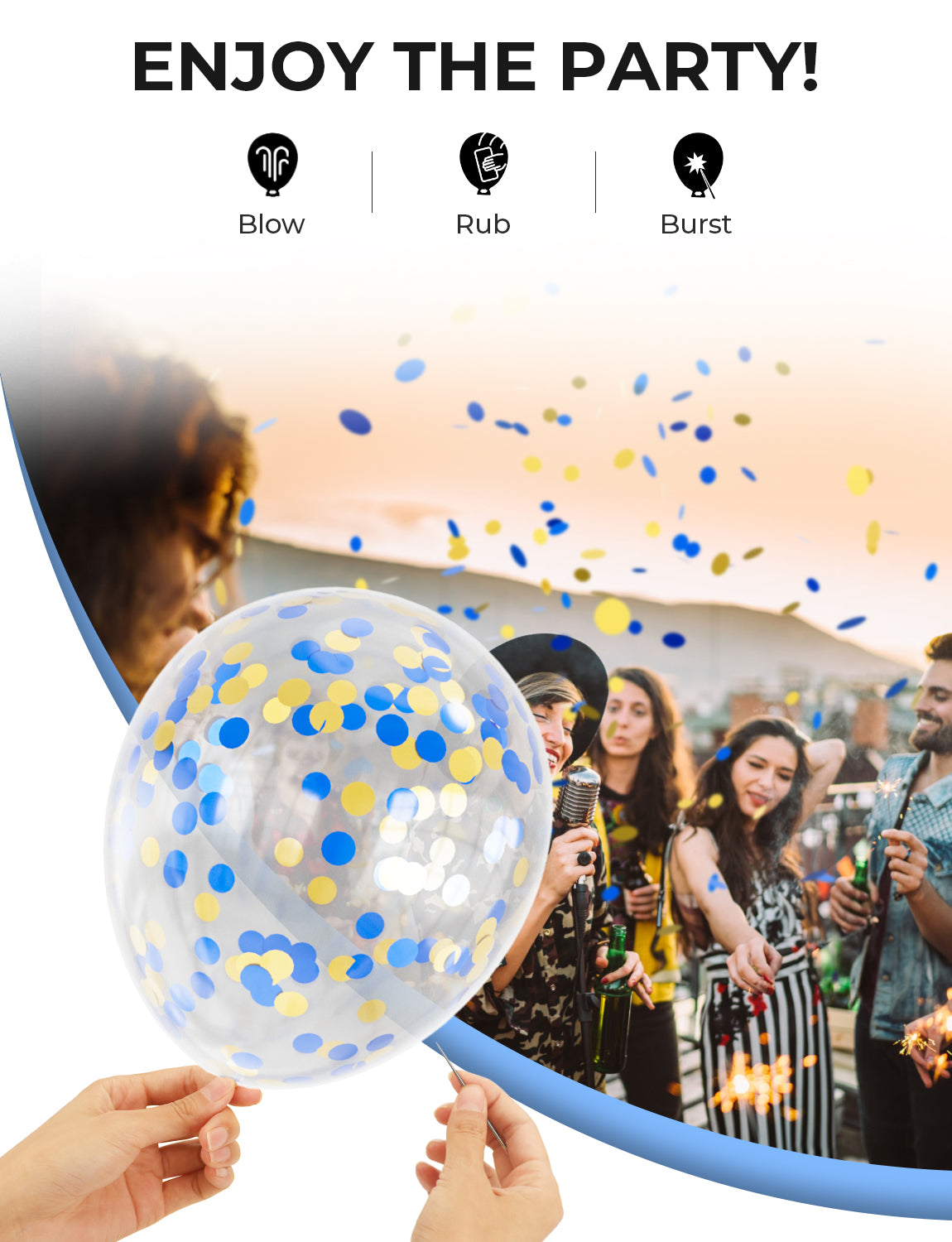 Haolongfa Navy Blue and Gold Confetti Balloons,12 Inch 60pcs Pearl White and Metallic Gold Latex Balloons for Graduation Birthday Baby Shower Anniversary Wedding Celebration Party Decoration