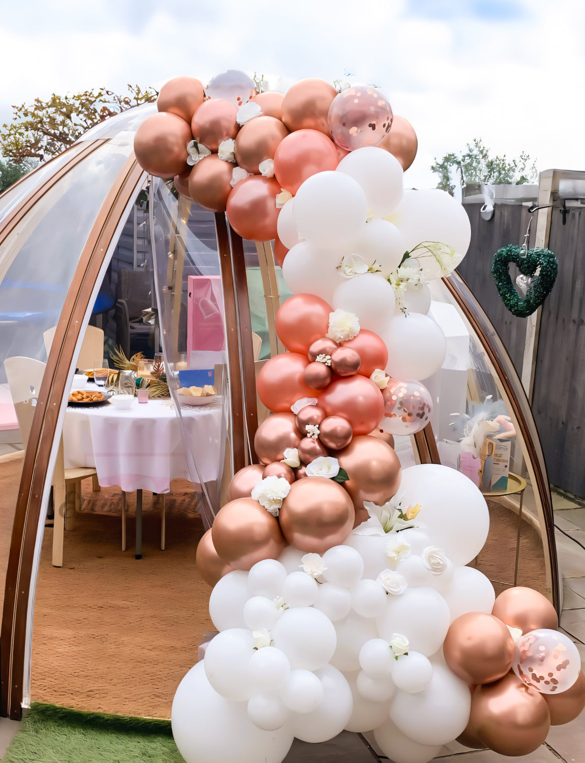 Rose Gold Balloon Garland Arch Kit,134pcs Rose Gold White Latex Balloons 18/12/10/5 Inch,Rose Gold Confetti Balloons for for Birthday Woman Girls Bachelorette Baby Shower Wedding