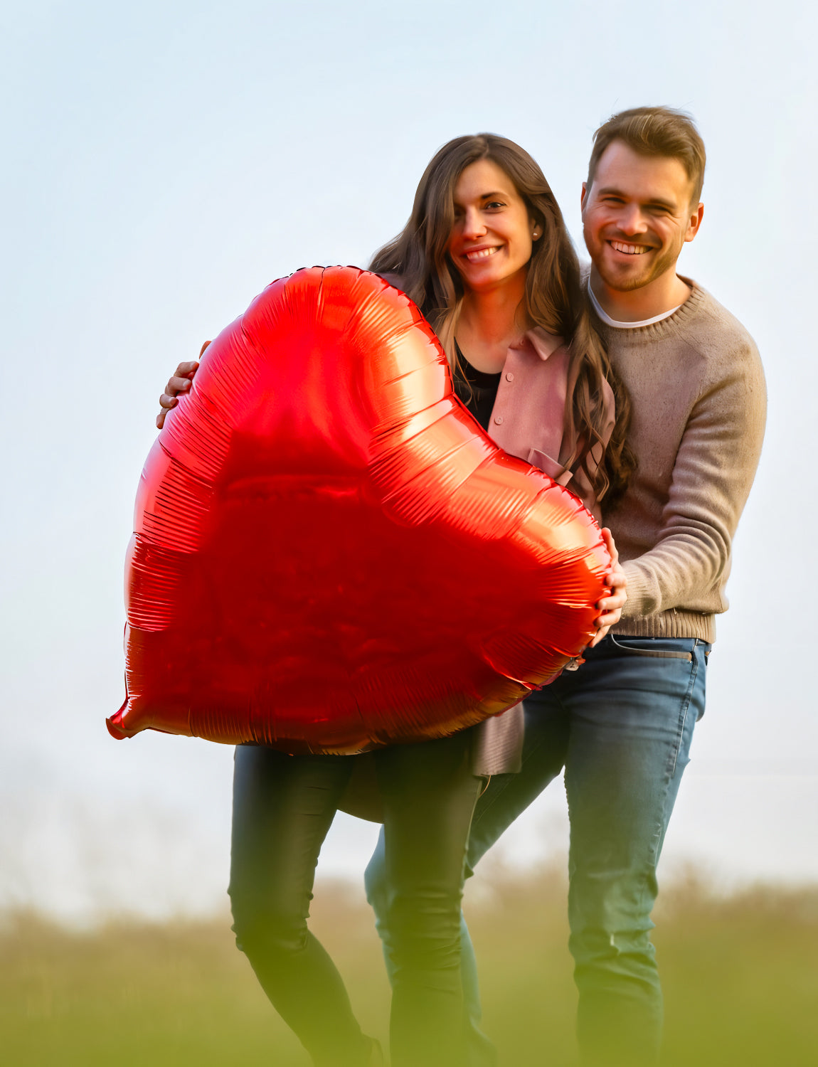 Haolongfa 20 Pcs Red Heart Balloons, 18 Inch Red Heart Shaped Balloons, Romantic Valentine Balloons, Big Heart Foil Balloons for Valentine's Day Wedding Anniversary Baby Shower Party