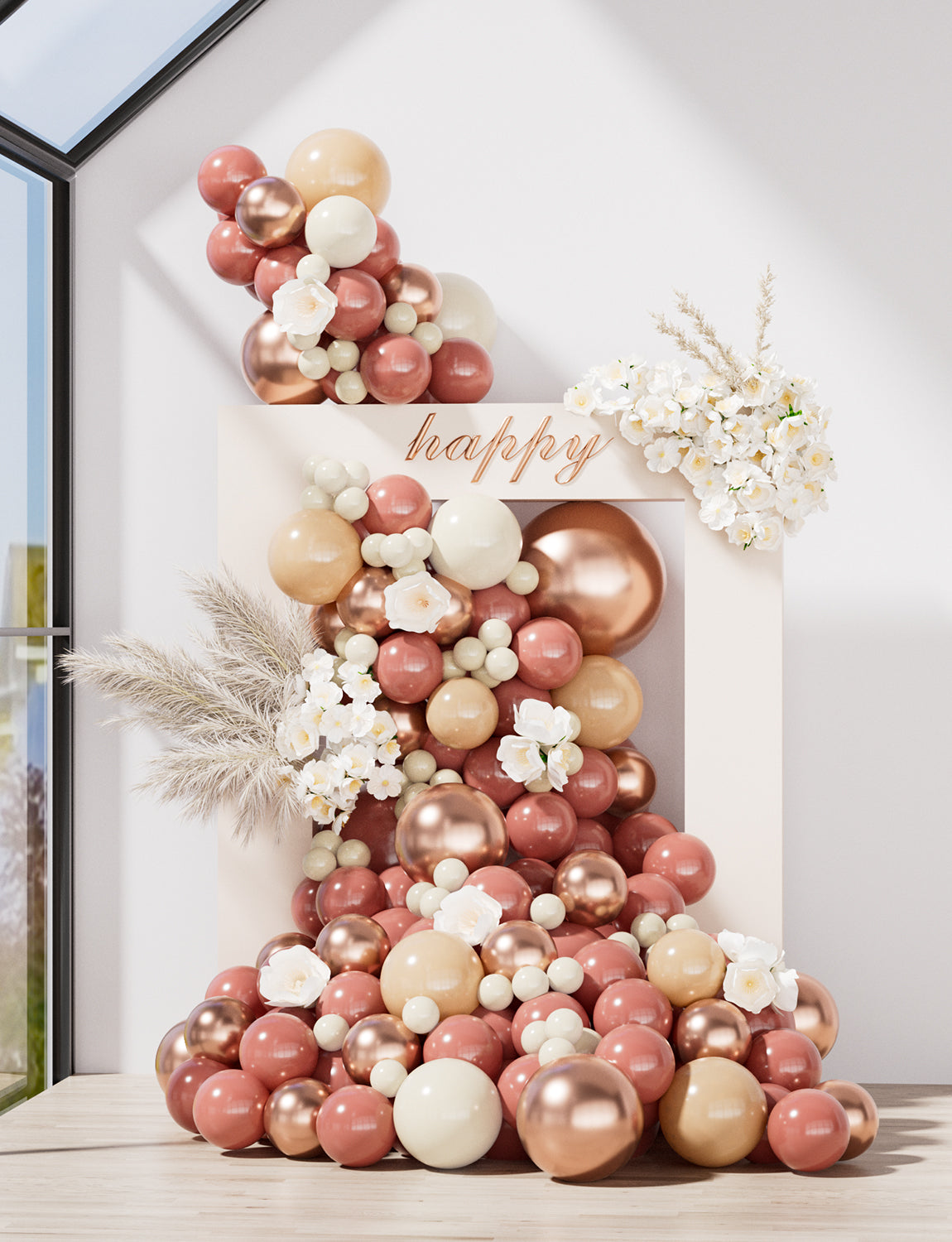 Allswt Retro Blush Pink Balloons,12 Inch 60pcs Rose Gold Balloons,Peach Dusty Pink Balloons for Birthday Baby Shower Graduation Wedding Mother's Day Party Decorations