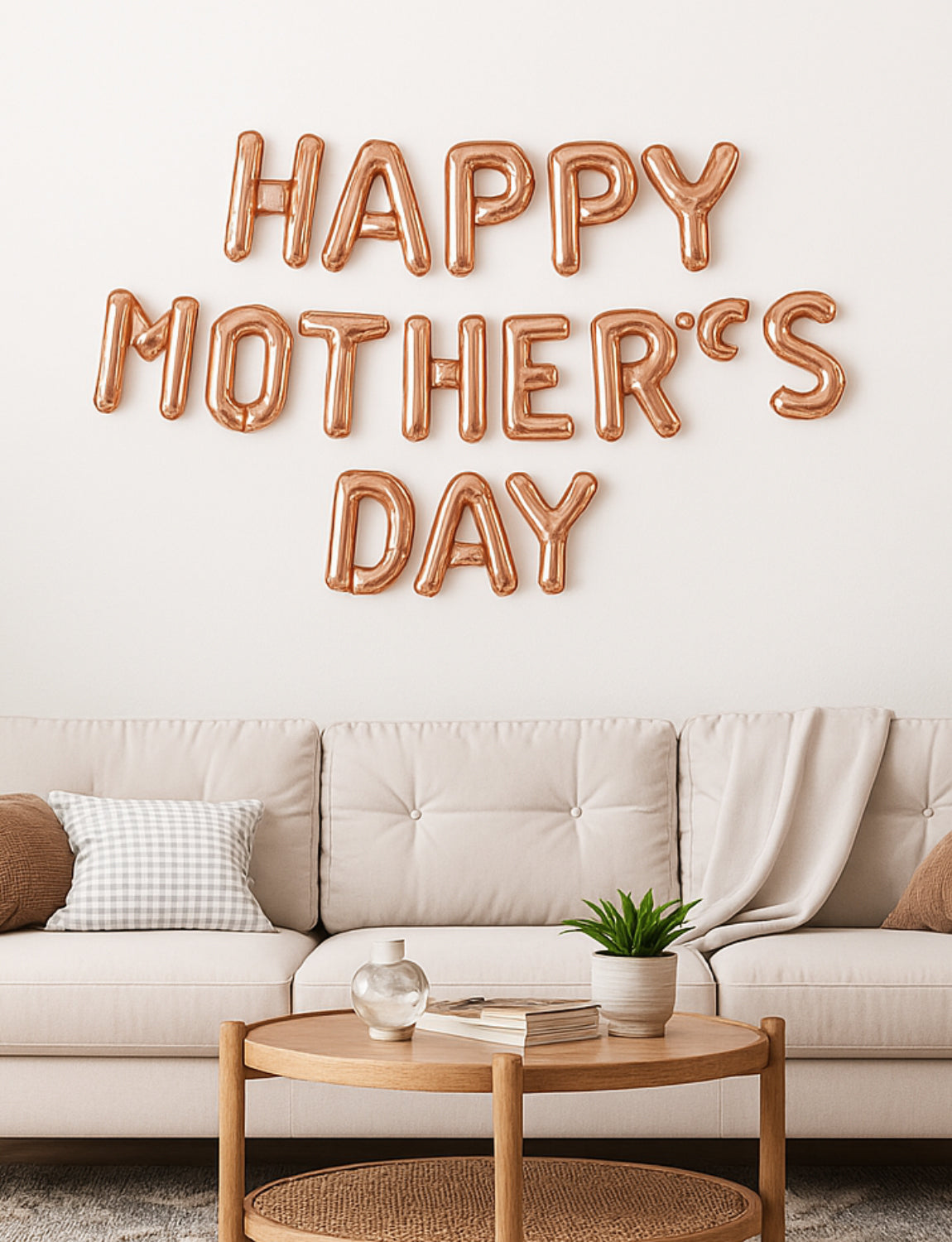 Happy Mothers Day Balloons Banner, Rose Gold Mothers Day Foil Balloons, 16 Inch Happy Mother's Day Letter Balloon with Star, Mylar Balloon for Mother's Party Supplies, Gifts for Mom