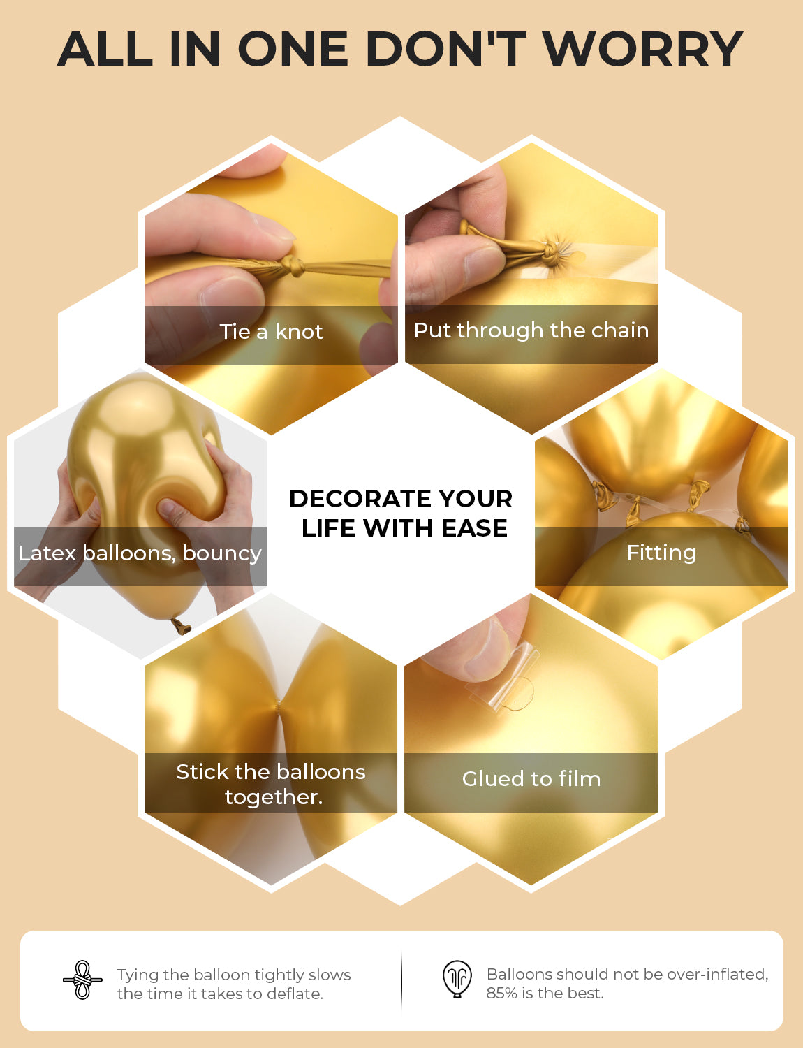 Haolongfa White Sand Gold Balloons,12 Inch 60pcs Beige Nude Balloons with Gold Latex Balloons,Nude Beige Cream Neutral Balloons for Graduation Birthday Boho Baby Shower Mother's Day Wedding