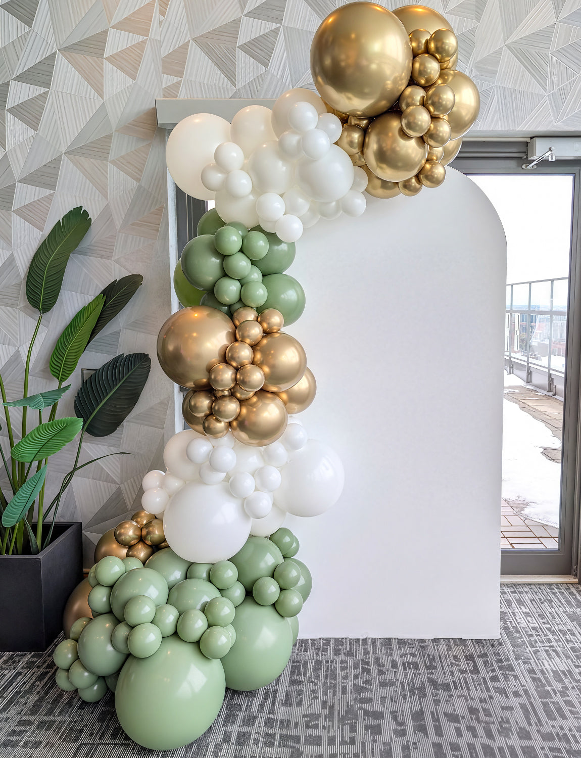 Sage Green and Gold Balloons, 24pcs 12 Inch Sage Green White Metallic Gold Confetti Latex Balloons for Baby Shower Birthday Wedding Bridal Shower Engagement Party Decorations