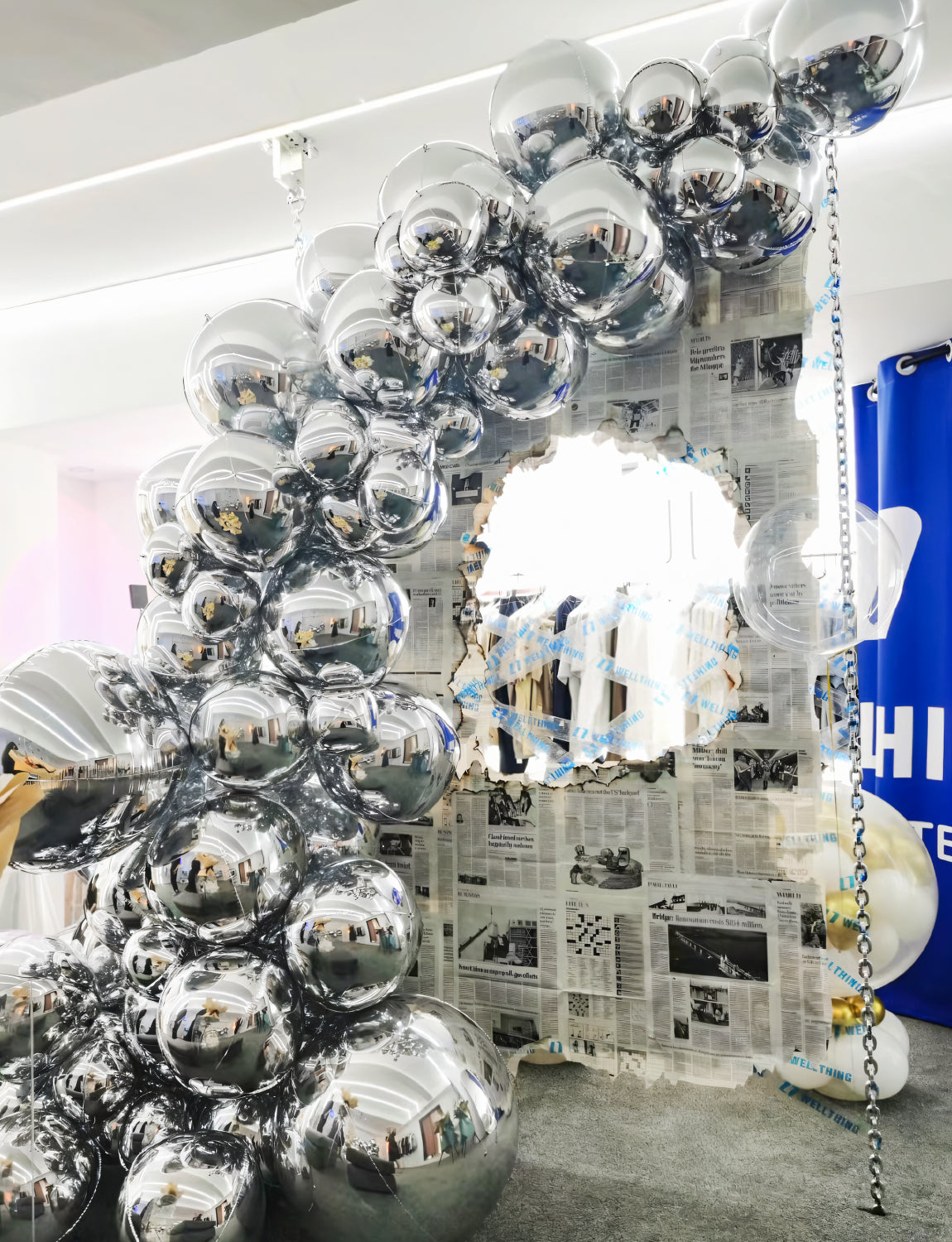 Haolongfa Silver Foil Balloons, 22/18/10 Inch 4D Round Mylar Balloons Set, Large Metallic Silver Balloons Different Sizes,Chrome Balloons Helium Balloons, for New Year Eve, Wedding Anniversary