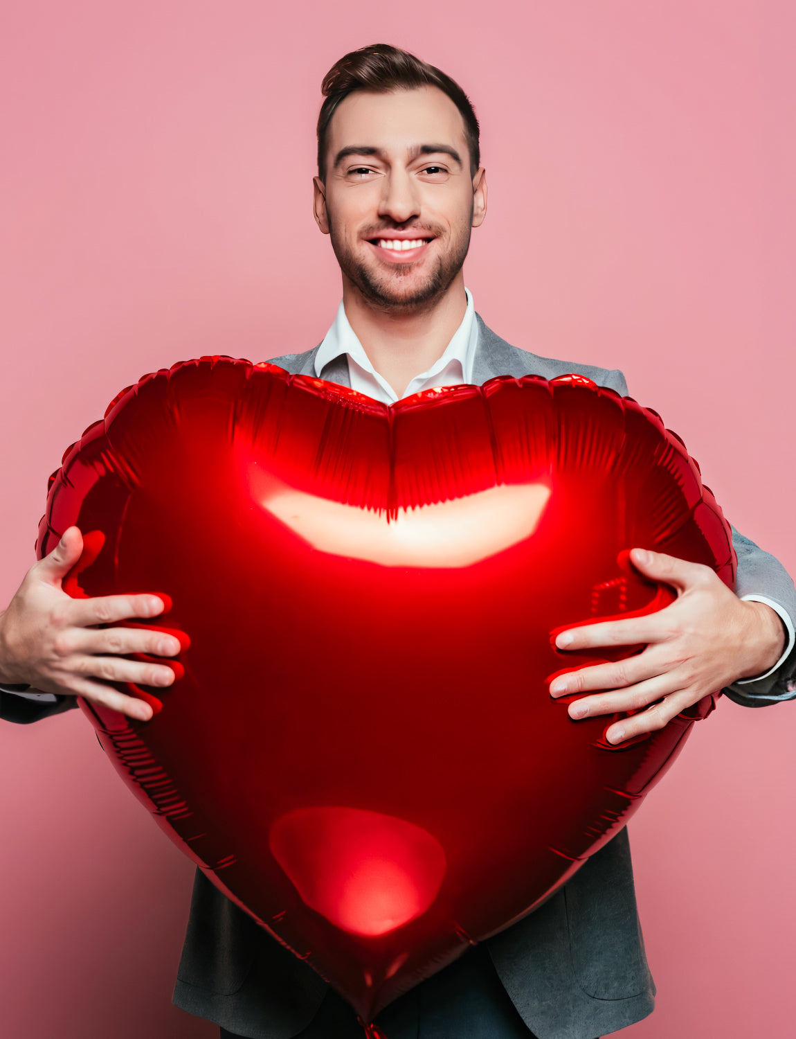 Haolongfa 20 Pcs Red Heart Balloons, 18 Inch Red Heart Shaped Balloons, Romantic Valentine Balloons, Big Heart Foil Balloons for Valentine's Day Wedding Anniversary Baby Shower Party
