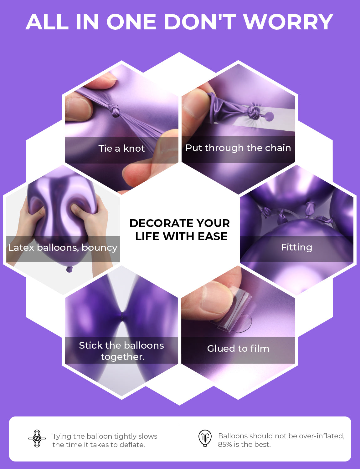 Haolongfa Purple Balloon Arch Kit, 132pcs Lavender Lilac Balloons Different Sizes 18/12/10/5 Inch, Pastel Purple Balloons for Mother's Day Graduation Birthday Baby Shower Wedding Party Decorations