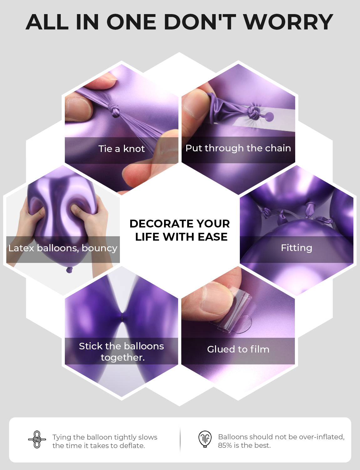 Haolongfa Pastel Purple Balloons, 12 Inch 60pcs Purple and Silver Balloons with Silver Confetti Balloons, Lavender Balloons for Mother's Day Birthday Baby Shower Graduation Wedding Party Decorations