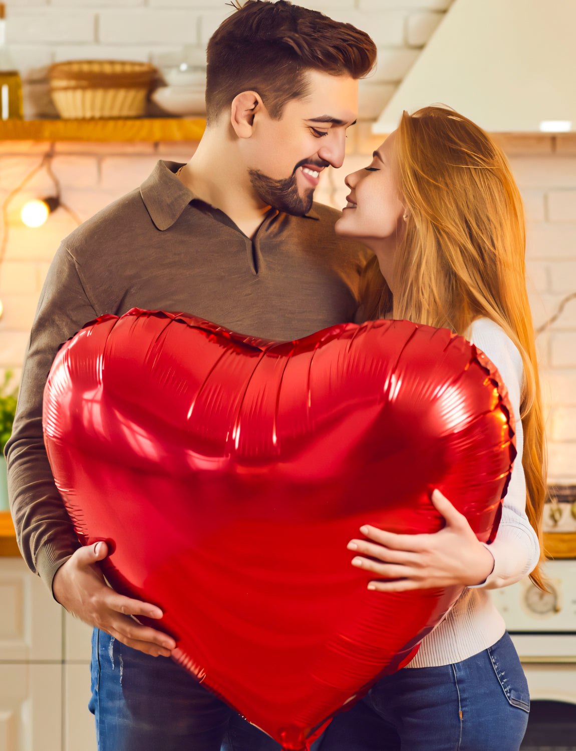 Haolongfa 32 Inch Red Heart Balloons, 4 Pcs Valentines Balloons, Large Red Heart Foil Balloons, Romantic Heart Shaped Balloons, Mylar Balloons for Valentine's Day Wedding Engagement Party Decorations