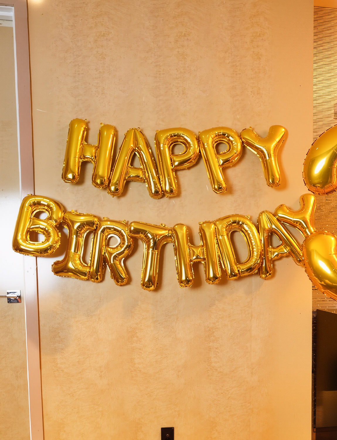 Haolongfa Happy Birthday Balloon Banner, 16 Inch Gold Happy Birthday Foil Balloons, Gold Hbd Balloons Letter Mylar Balloon, Birthday Sign Party Decorations for Women Men Boys Girls