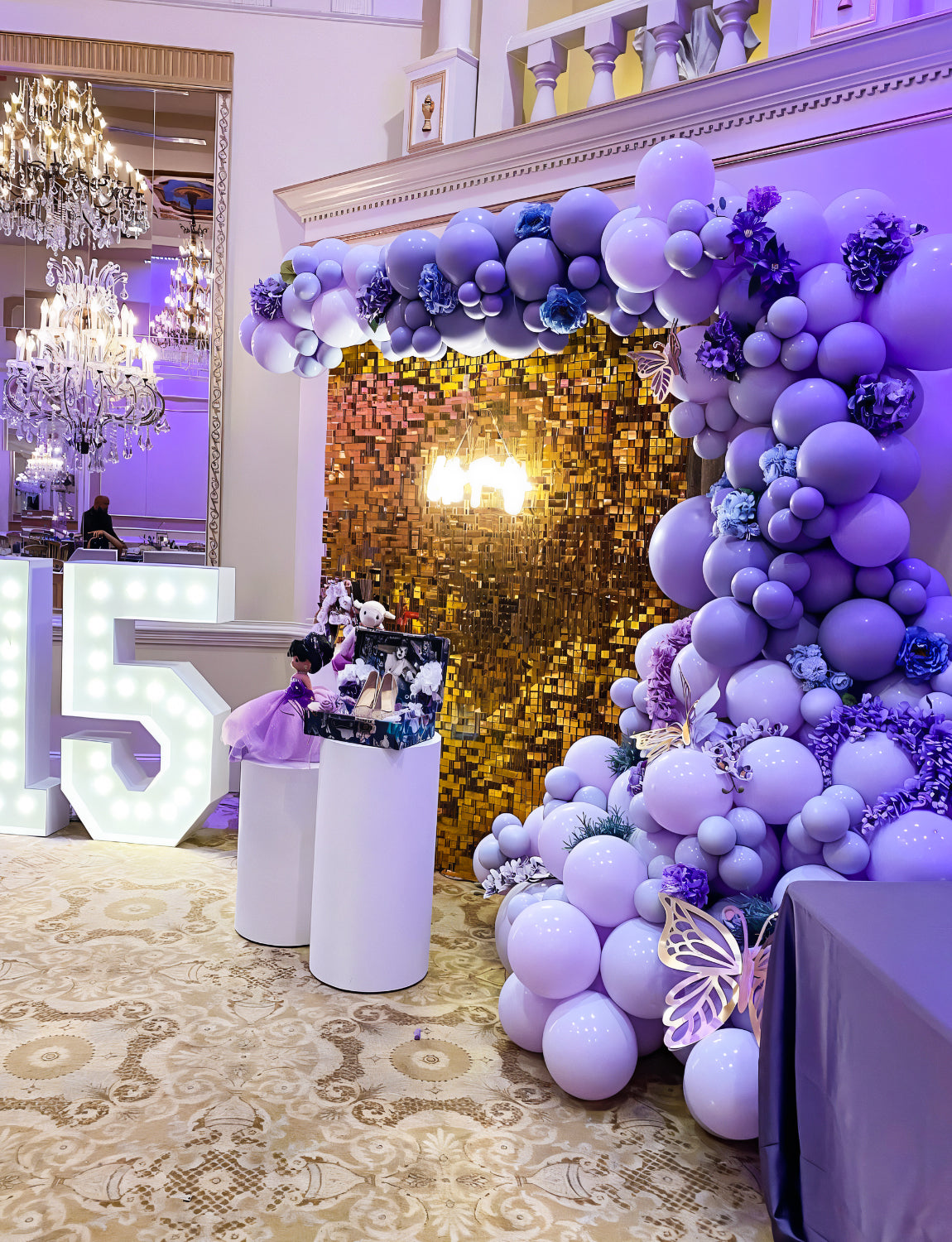 Haolongfa Purple Balloon Arch Kit, 132pcs Lavender Lilac Balloons Different Sizes 18/12/10/5 Inch, Pastel Purple Balloons for Mother's Day Graduation Birthday Baby Shower Wedding Party Decorations