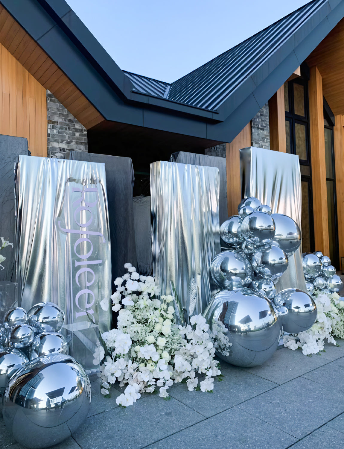 Haolongfa Silver Foil Balloons, 22/18/10 Inch 4D Round Mylar Balloons Set, Large Metallic Silver Balloons Different Sizes,Chrome Balloons Helium Balloons, for New Year Eve, Wedding Anniversary