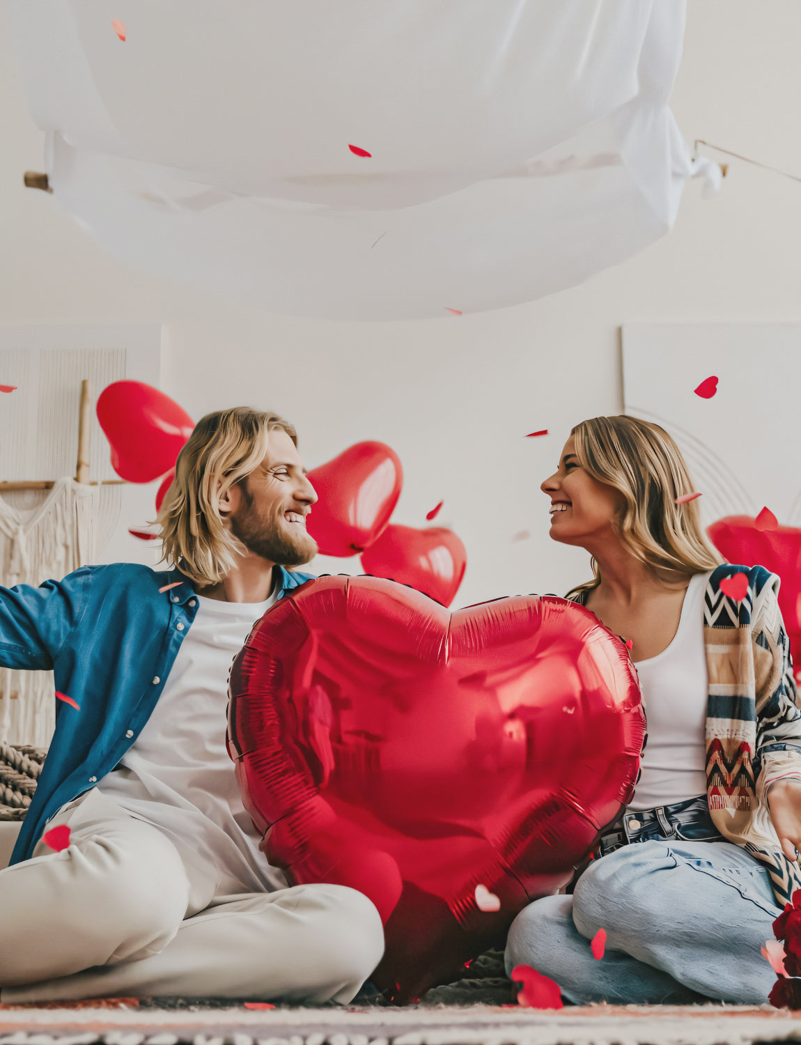 Haolongfa 20 Pcs Red Heart Balloons, 18 Inch Red Heart Shaped Balloons, Romantic Valentine Balloons, Big Heart Foil Balloons for Valentine's Day Wedding Anniversary Baby Shower Party