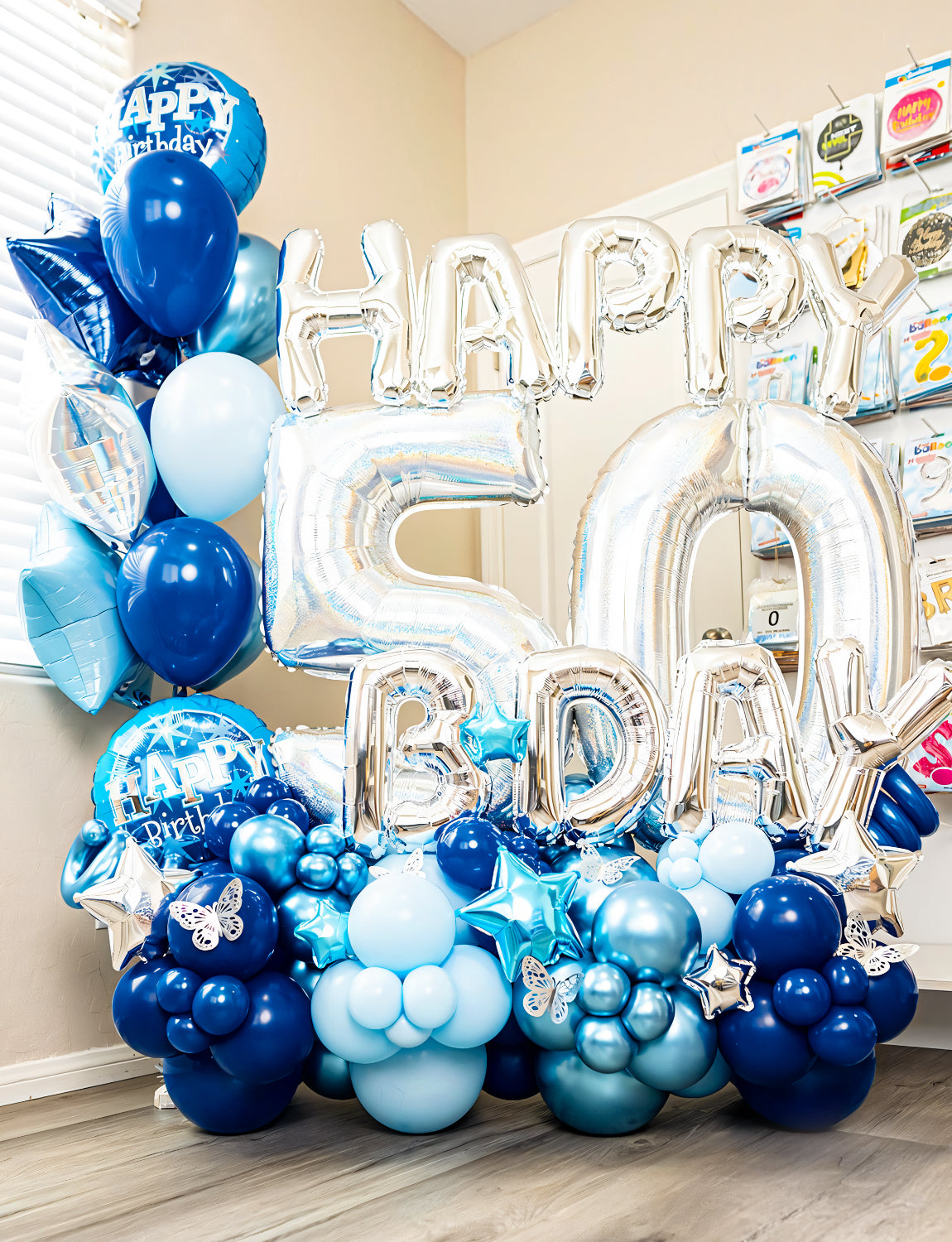 Haolongfa Navy Blue and Gold Balloons Garland Arch Kit,110 pcs Navy Blue Metallic Blue Gold Confetti Balloons for Graduation Birthday Baby Shower Anniversary Wedding Celebration Party Decoration