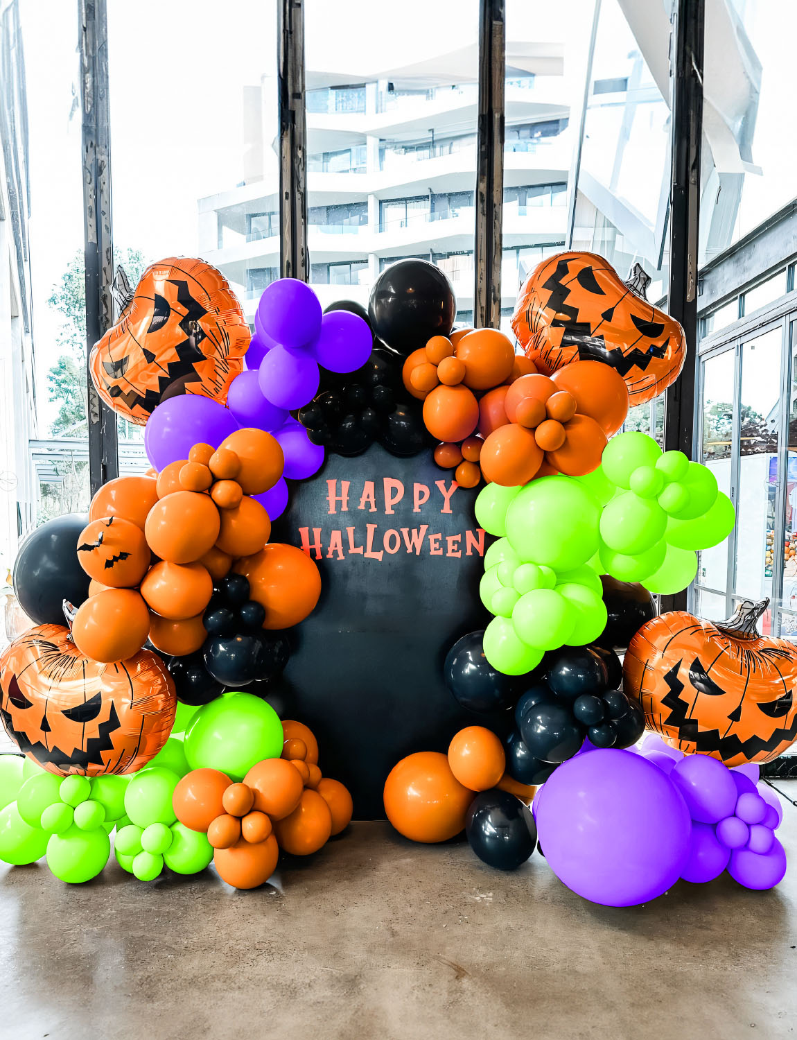 Haolongfa Halloween Balloons Garland Arch Kit,126pcs DIY Halloween Party Balloons With Black,Orange,Purple,Fruit Green,Confetti,Balloons,Boo Foil,Spider,Pumpkin Balloons for Halloween Party Decorations Indoor
