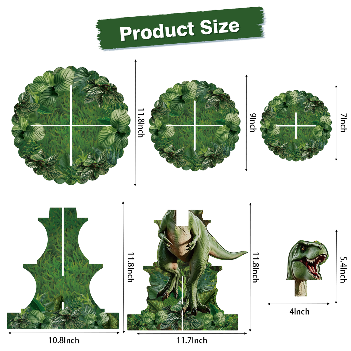 Dinosaur Cupcake Stand, 3 Tier Cake Stand for Dino Birthday Decor Dinosaur Cupcake Holder, Large Cardboard Cupcake Stand for Dessert Table Display, Dino Safari Jungle Theme Party Supplies