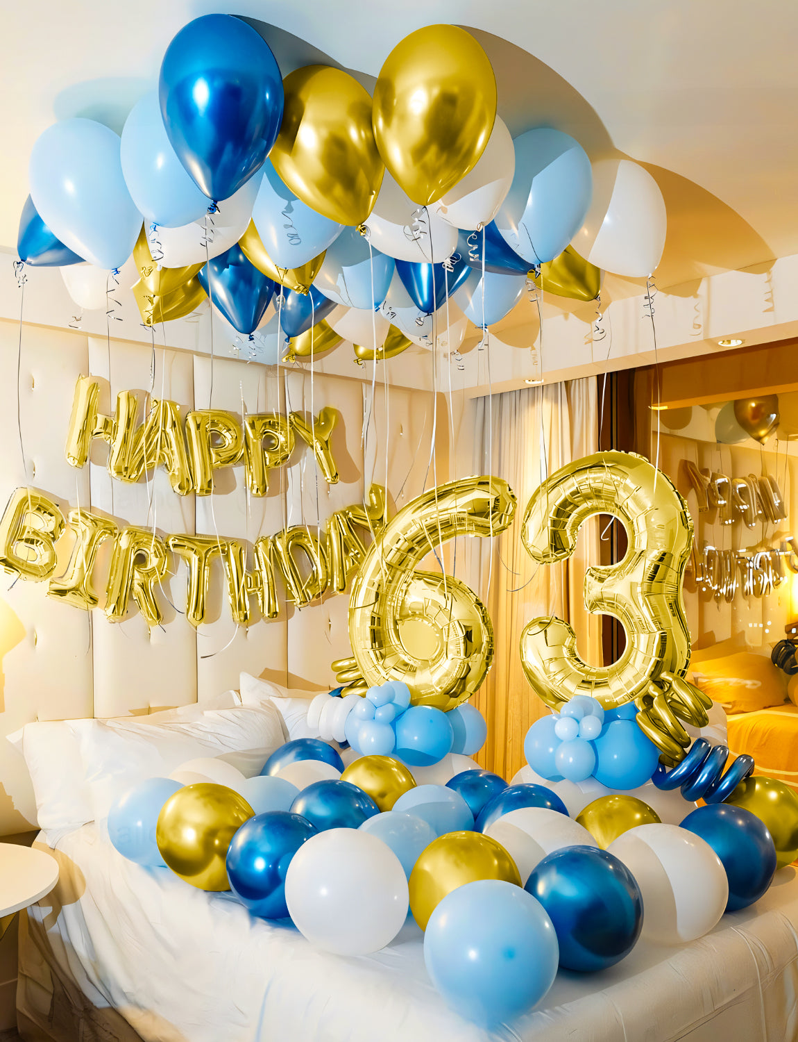 Haolongfa Navy Blue and Gold Balloons Garland Arch Kit,110 pcs Navy Blue Metallic Blue Gold Confetti Balloons for Graduation Birthday Baby Shower Anniversary Wedding Celebration Party Decoration
