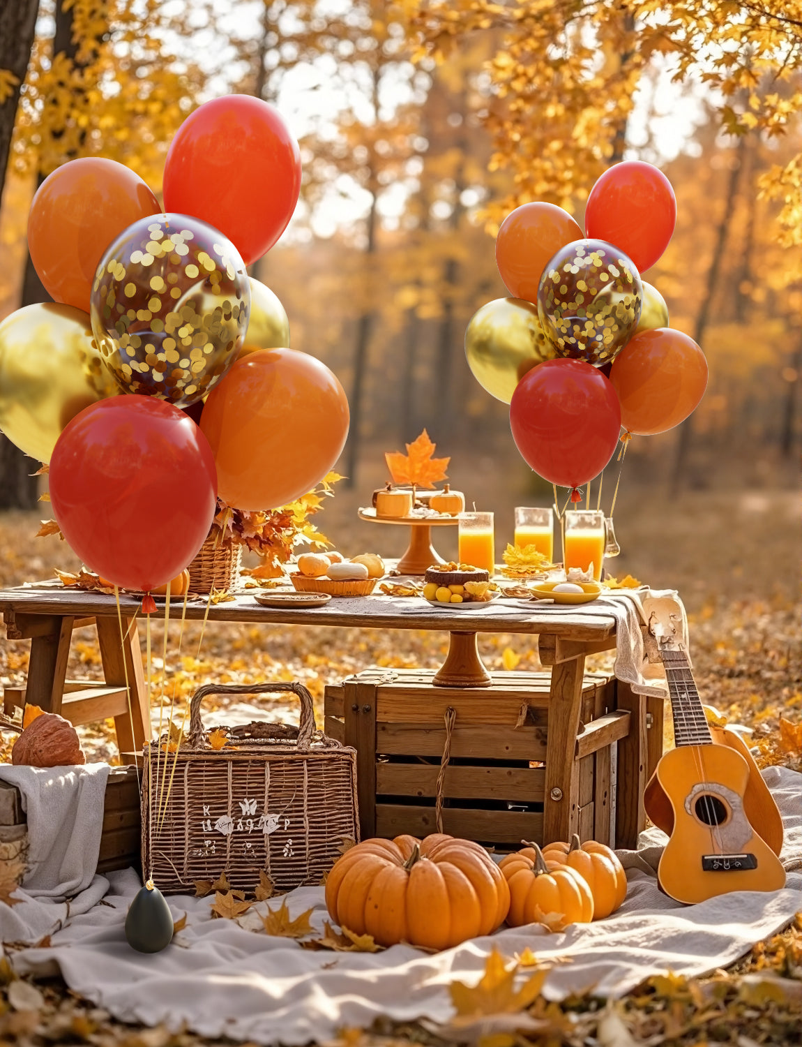 Fall Balloons, 50Pcs 12 In Thanksgiving Balloons in Coco Brown Gold Confetti, Autumn Latex Balloons for Family Dinner, Harvest Festival, Fall Party & Thanksgiving Decorations