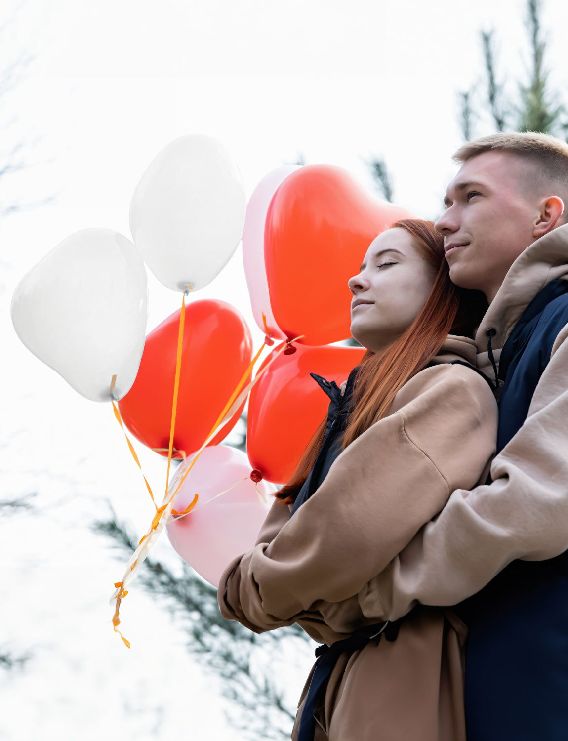 50 Pcs Heart Shaped Balloons, 12 Inch Latex Balloons, Romantic Valentine Balloons Kit, Red and Pink Balloons with Heart White Balloons, for Wedding Anniversary Engagement Valentines Day Decor