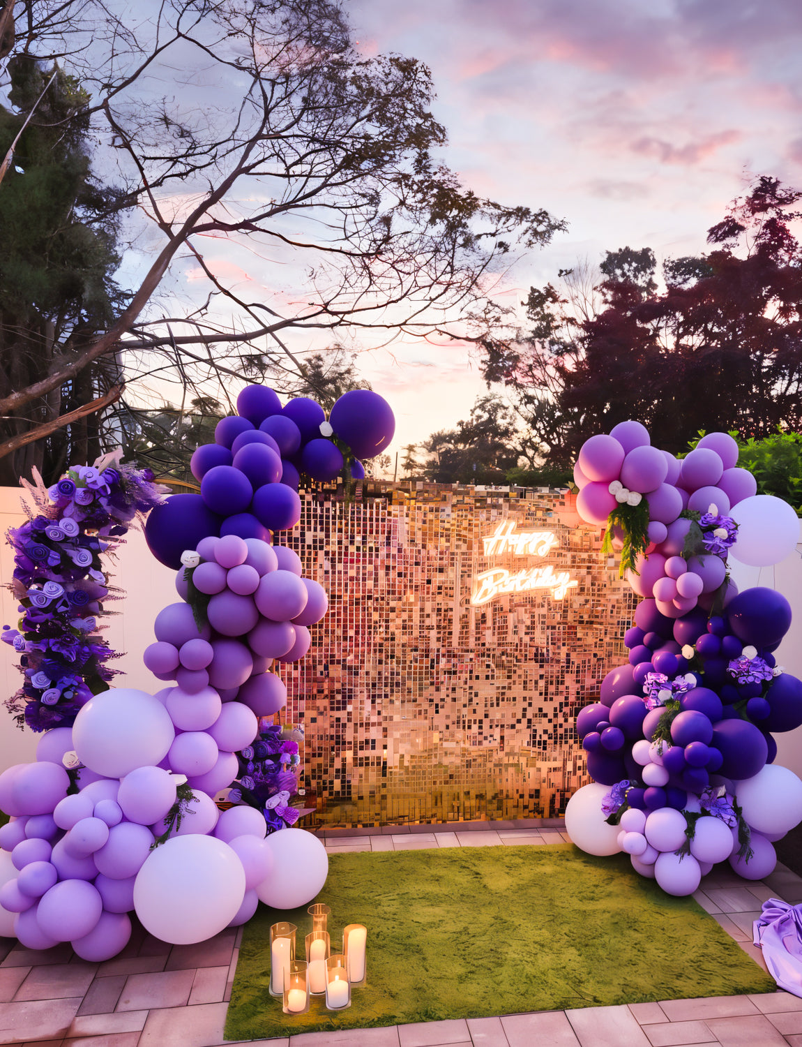 Haolongfa Purple Balloon Arch Kit, 132pcs Lavender Lilac Balloons Different Sizes 18/12/10/5 Inch, Pastel Purple Balloons for Mother's Day Graduation Birthday Baby Shower Wedding Party Decorations