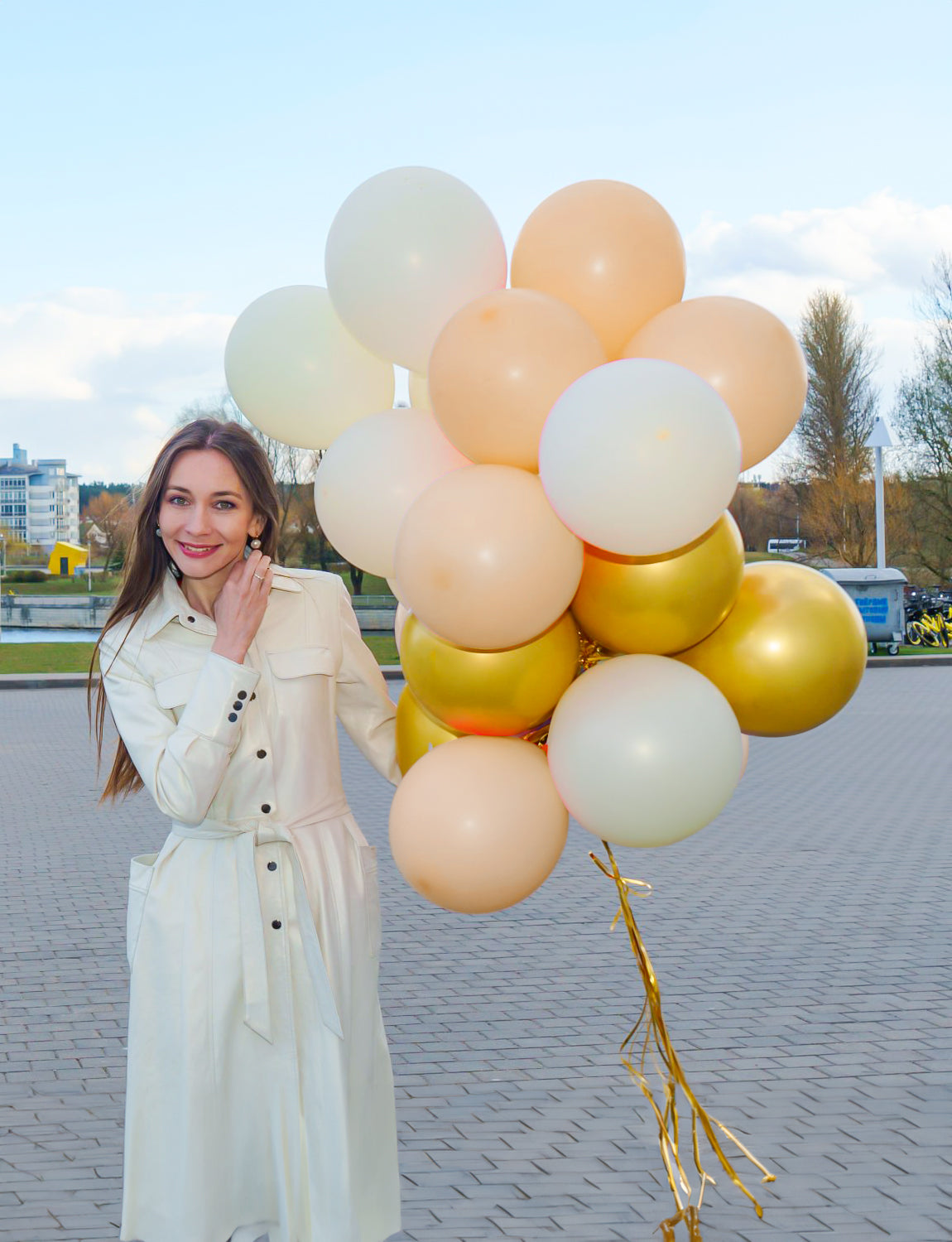 Haolongfa White Sand Gold Balloons,12 Inch 60pcs Beige Nude Balloons with Gold Latex Balloons,Nude Beige Cream Neutral Balloons for Graduation Birthday Boho Baby Shower Mother's Day Wedding