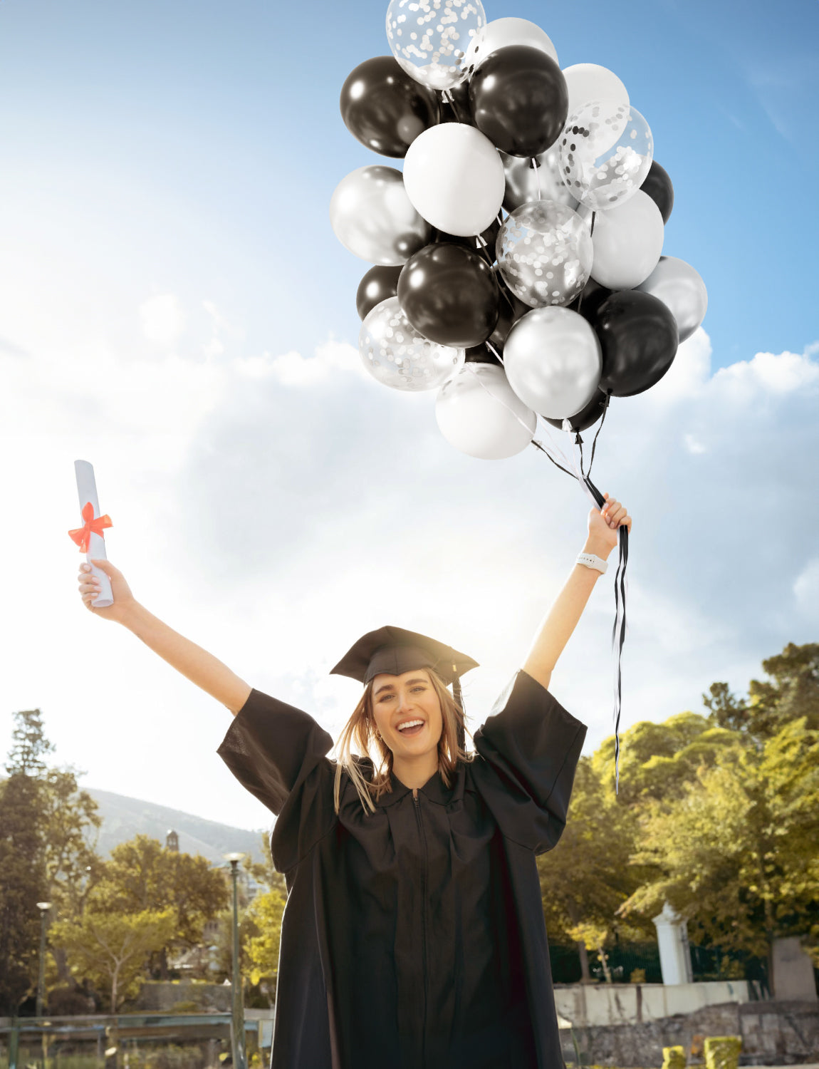 Haolongfa Black and Silver Balloons,12 Inch 60pcs Black White Silver Confetti Balloons,Metallic Silver Latex Balloons for Graduation Birthday Anniversary Wedding Party Decorations