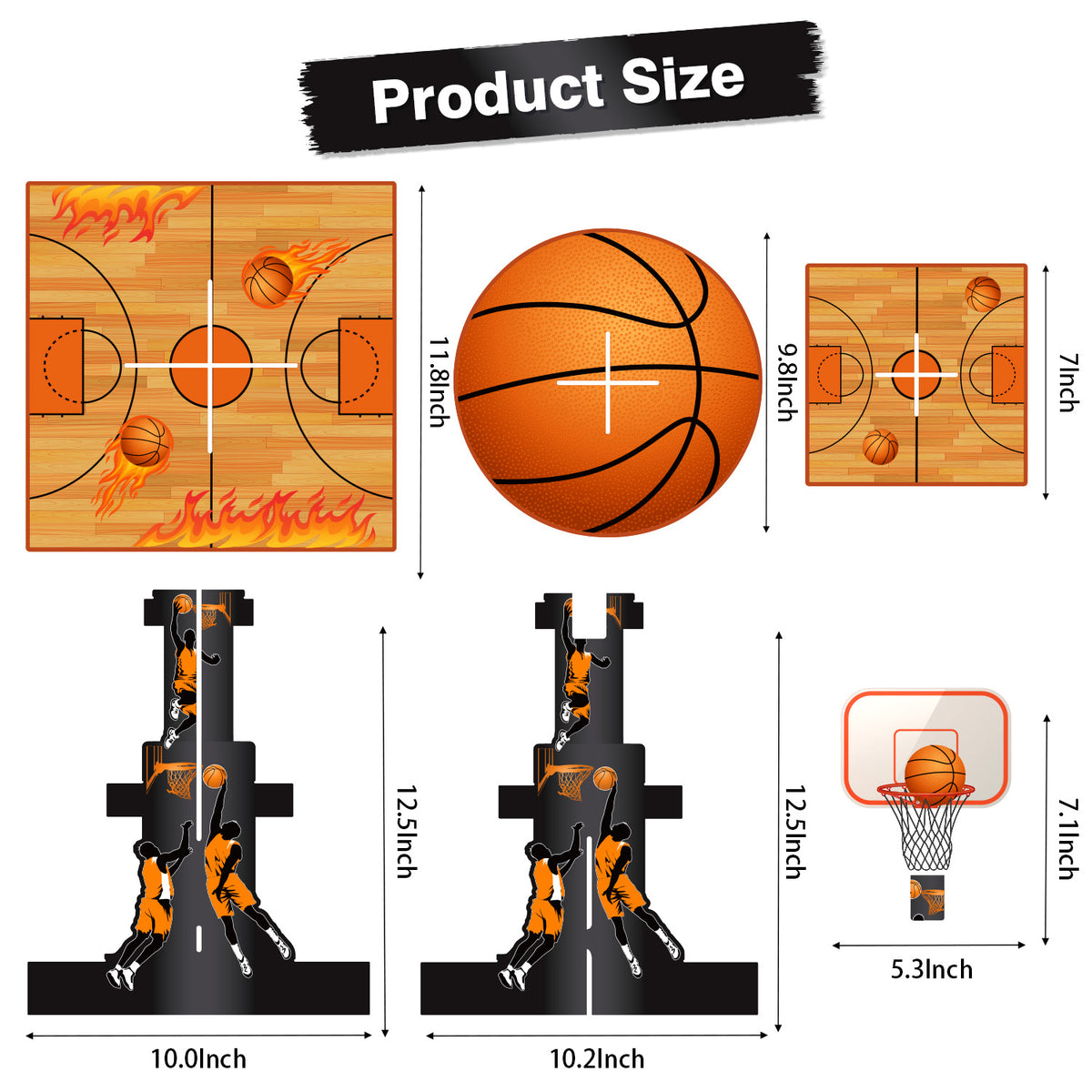 3 Tier Basketball Cupcake Stand, Basketball Birthday Party Decor Large Cardboard Cake Stand for Dessert Table Display, Basketball Cupcake Holder for Boys and Girls Sports Theme Party Decor