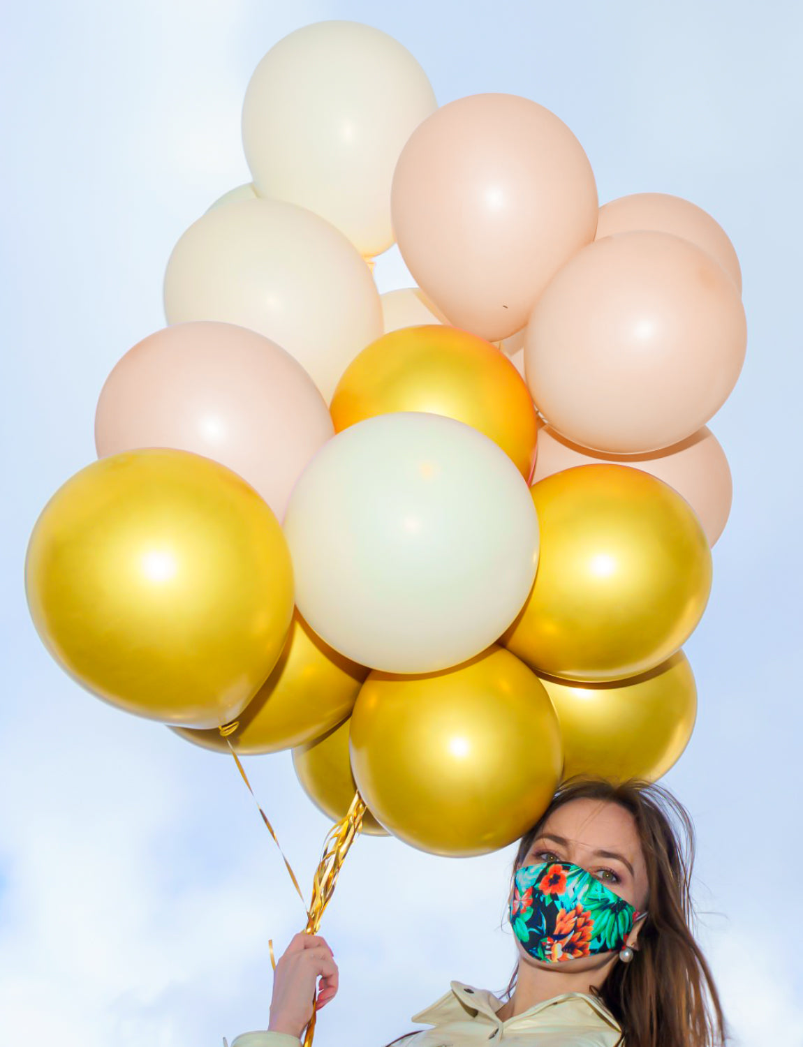 Haolongfa White Sand Gold Balloons,12 Inch 60pcs Beige Nude Balloons with Gold Latex Balloons,Nude Beige Cream Neutral Balloons for Graduation Birthday Boho Baby Shower Mother's Day Wedding