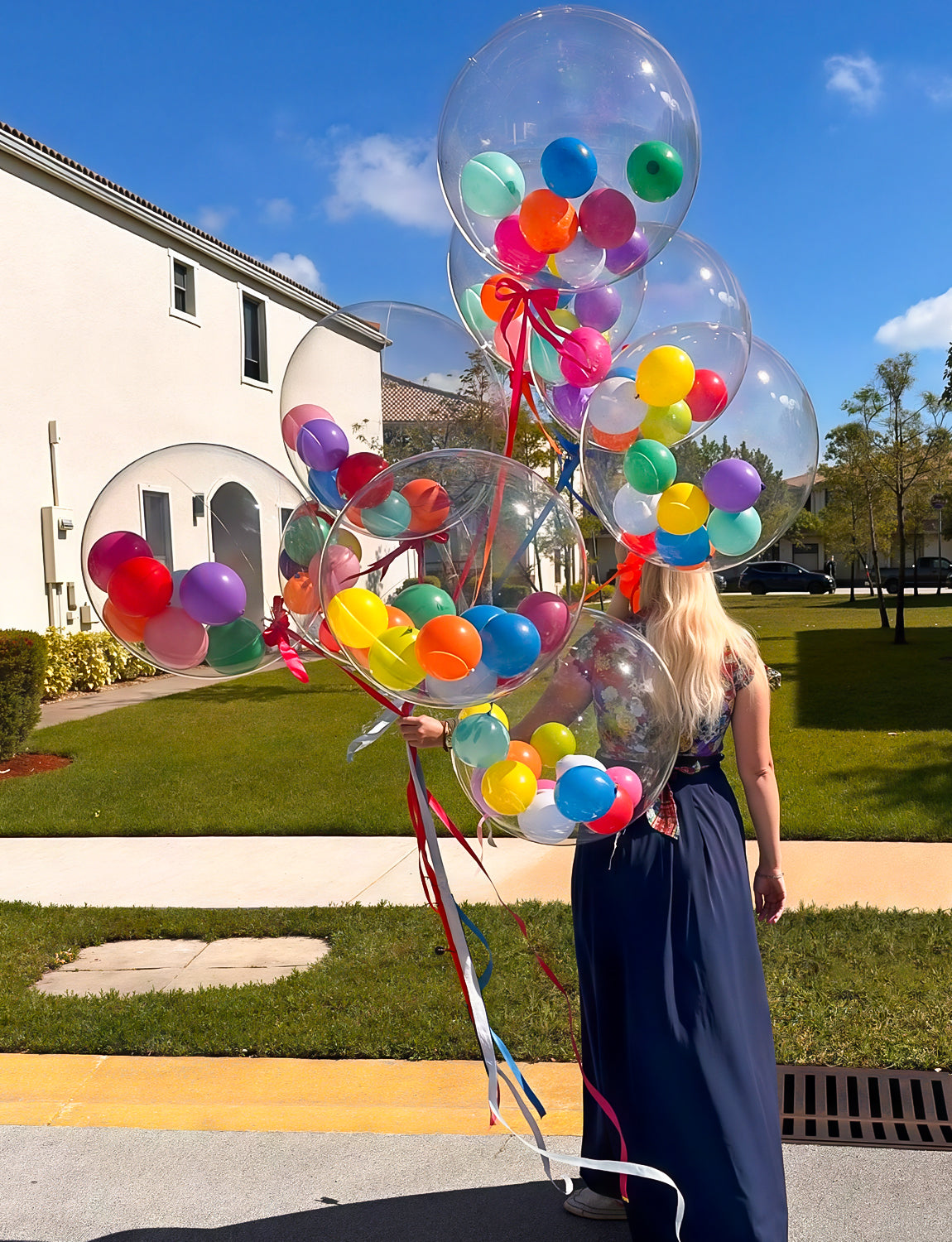 36 Inch Bobo Balloons – Transparent Clear Bubble Balloons for Stuffing with Helium, 12 Pcs Large Balloon for DIY Party Decor, Birthday, Wedding, Baby Shower, Anniversary, Indoor Outdoor Celebration