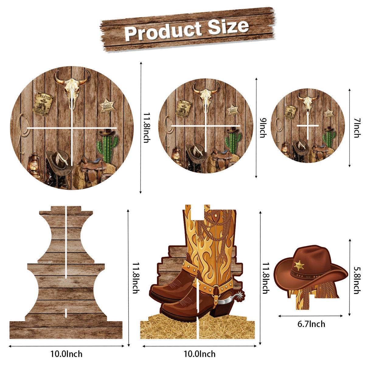 3 Tier Western Cupcake Stand, Cowboy Cupcake Holder for Birthday Western Cup Cake Stand for Dessert Table Display, Cardboard Cupcake Stand for Wild West Birthday Baby Shower Decorations