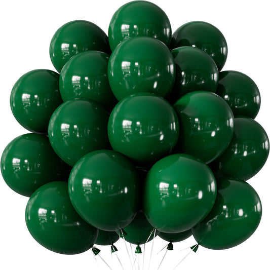 Dark Green Balloons 12 Inch – 24pcs Green Latex Party Balloon for Safari Birthday, Chritmas, Baby Shower, Forest Theme Party Decorations, Perfect for Small Gatherings, Dorms, Budget Events