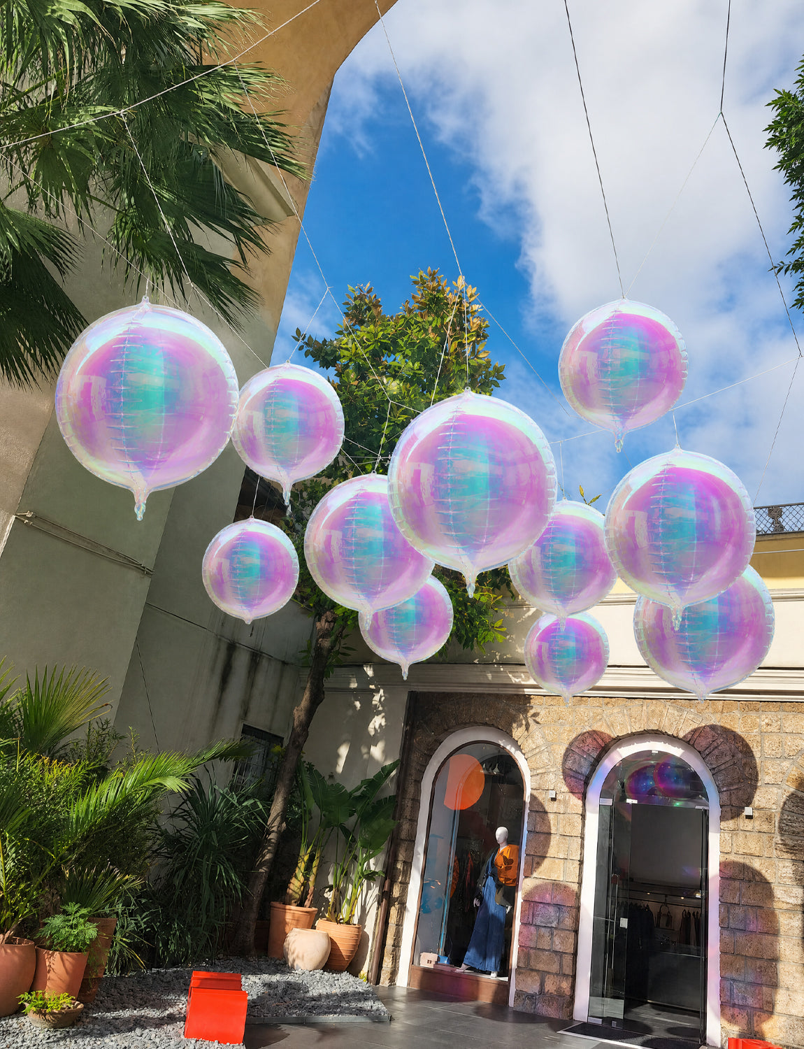 Iridescent Round Foil Balloons, 22/15/12in 4D Holographic Balloon 14 Pcs Large Iridescent Round Balloons in 3 Sizes for Air or Helium, Birthdays, Baby Showers, Disco, Mermaid Party Decor
