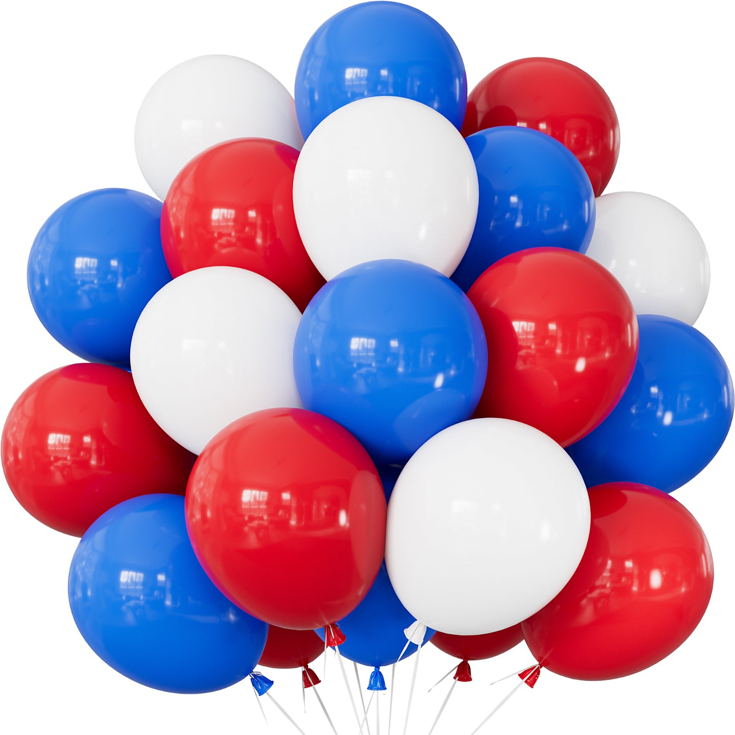 Haolongfa Red White and Blue Balloons 50 PCS, 12 Inch Patriotic Balloons
