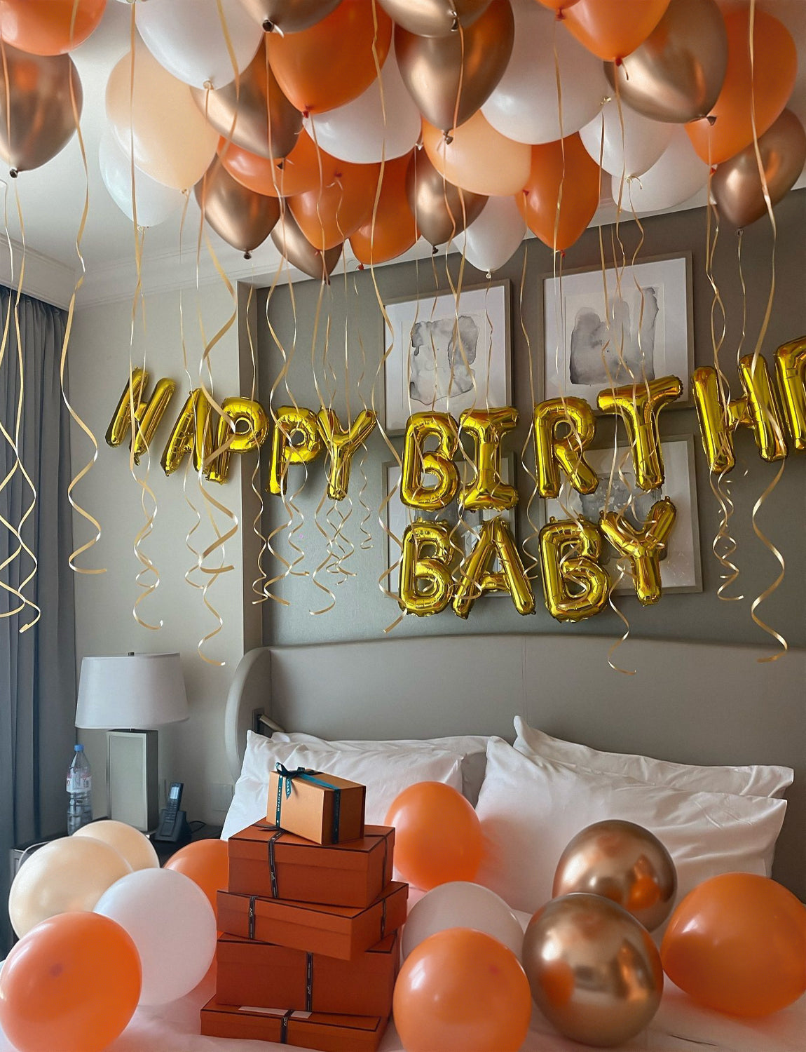 Fall Balloons, 12 Inch 50 Pcs, Burnt Orange Thanksgiving Decor | Burnt Orange White Metallic Copper Autumn Balloons for Fall Harvest, Thanksgiving, Birthday, Baby Shower, Wedding Decor
