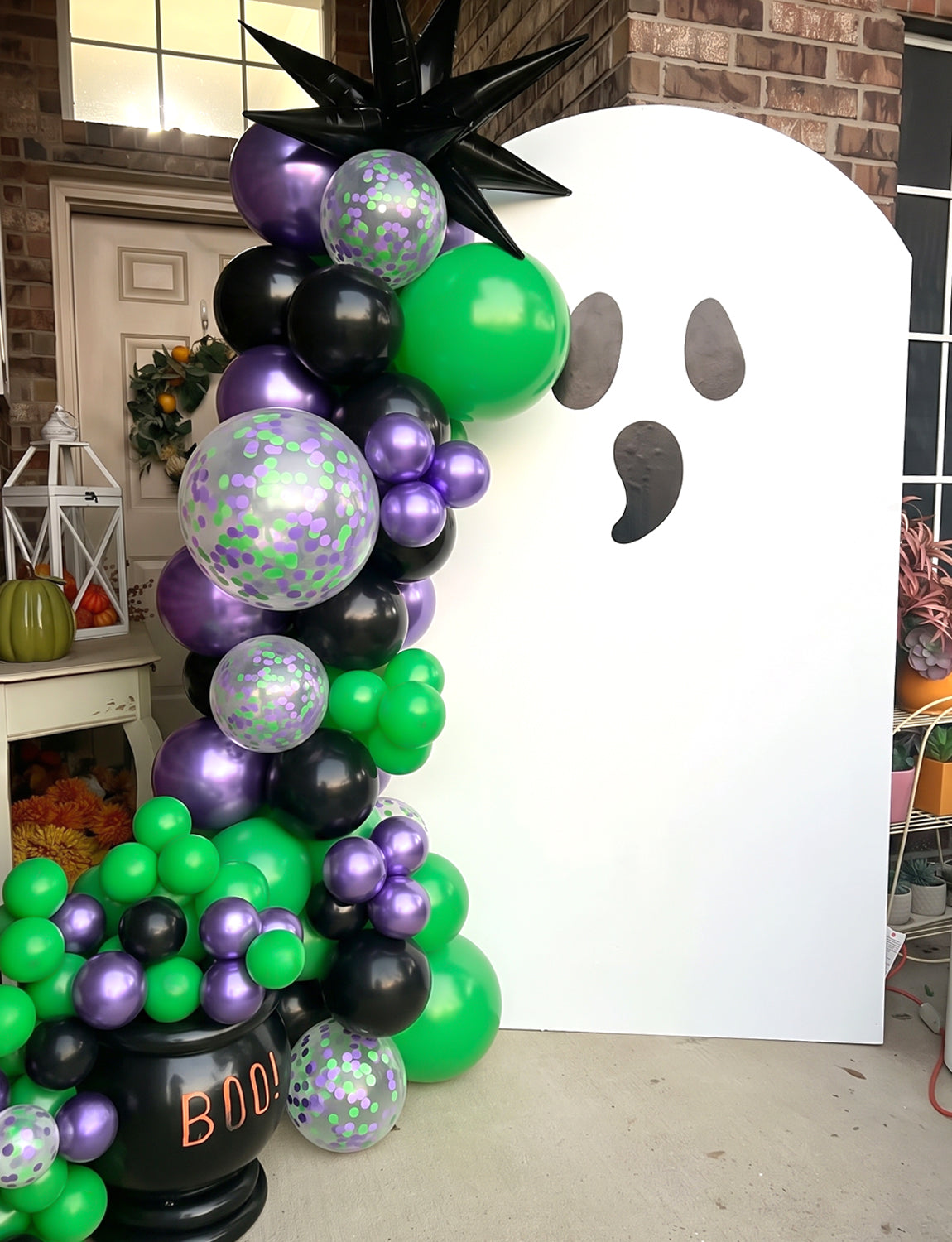 Green and Purple Balloons, 50 Pcs Halloween Balloons Party Decor 12 Inch Black, Metallic Purple and Green Balloons with Confetti, for Halloween, Birthday, Baby Shower Party Decor