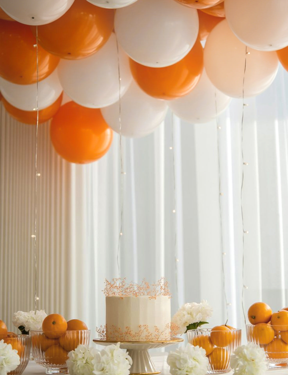 Orange and White Balloons, 12 Inch Fall Balloons for Birthday Decor | 50 PCS Orange and White Thanksgiving Balloons for Fall Theme Celebration, Baby Shower, Thanksgiving, Harvest Party Decoration