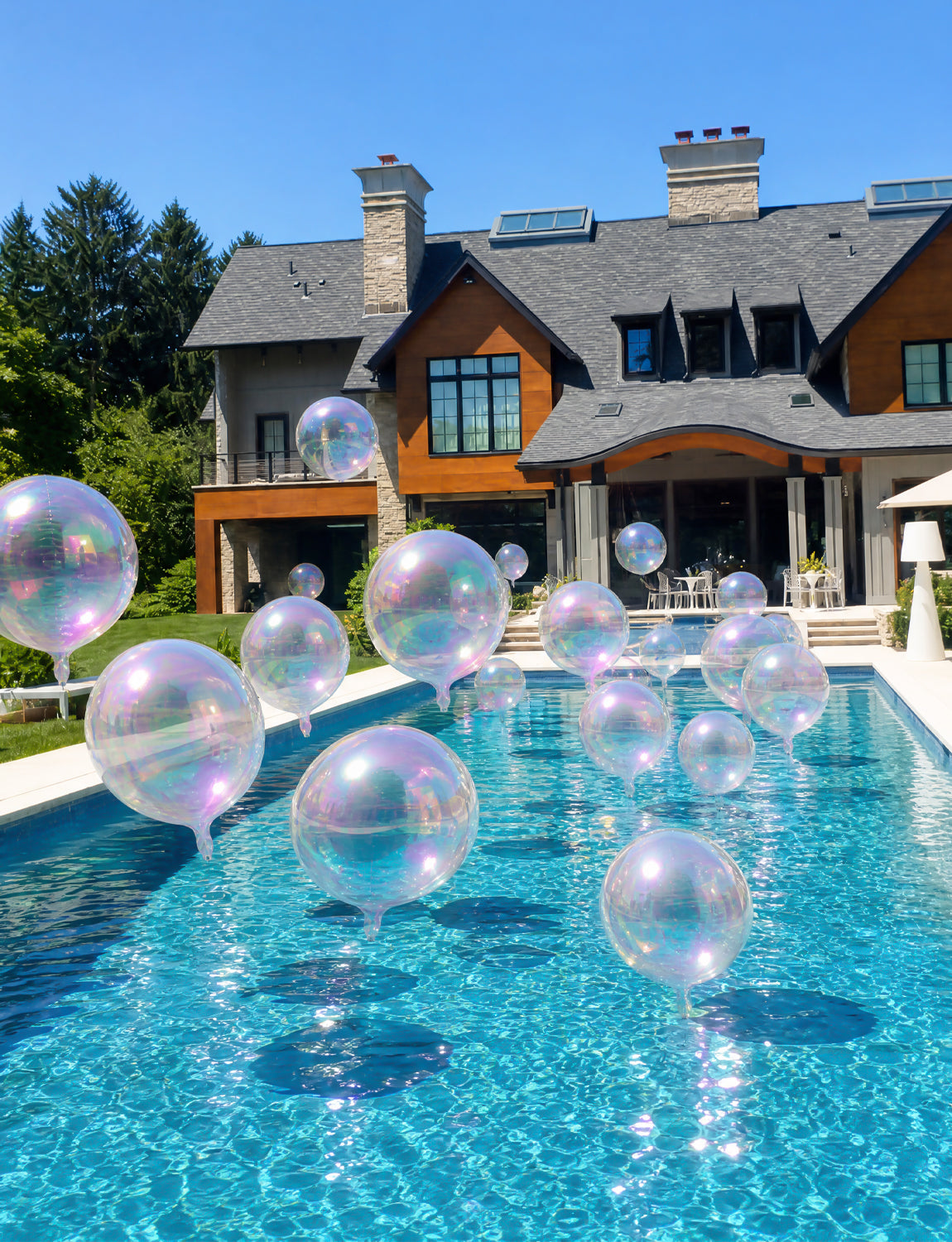 Iridescent Round Foil Balloons, 22/15/12in 4D Holographic Balloon 14 Pcs Large Iridescent Round Balloons in 3 Sizes for Air or Helium, Birthdays, Baby Showers, Disco, Mermaid Party Decor