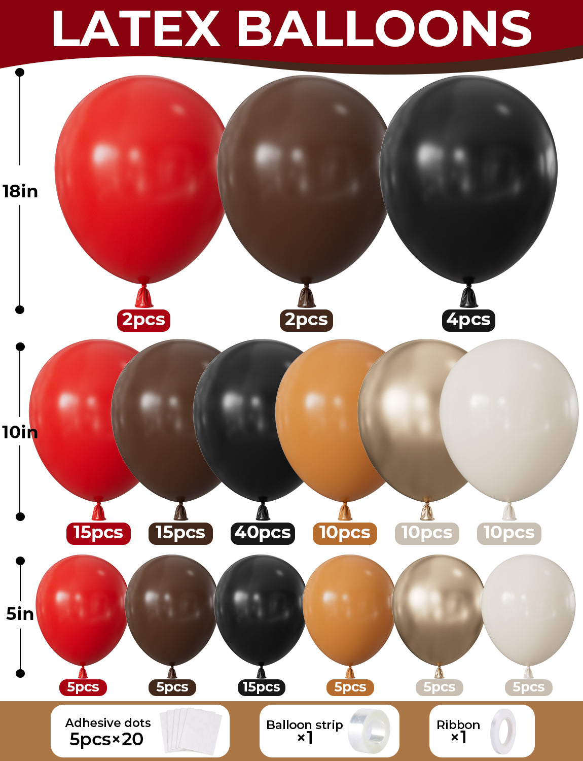 Double Stuffed Fall Balloon Arch Kit, 148 Pcs Pre-Nested Balloons | Moody Berry Latex Balloons in Burgundy, Brown, Sand White and Gold for Fall, Thanksgiving, Wedding, Halloween, Birthday Decor