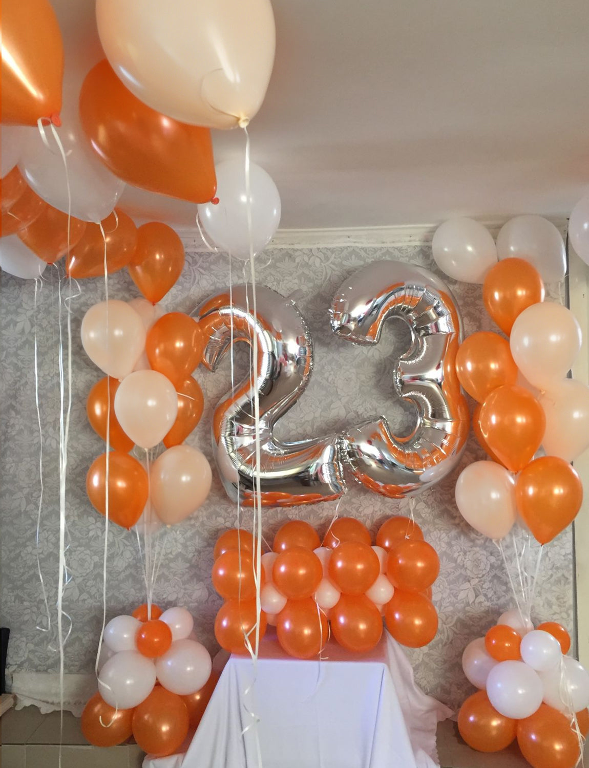 Orange and White Balloons, 12 Inch Fall Balloons for Birthday Decor | 50 PCS Orange and White Thanksgiving Balloons for Fall Theme Celebration, Baby Shower, Thanksgiving, Harvest Party Decoration