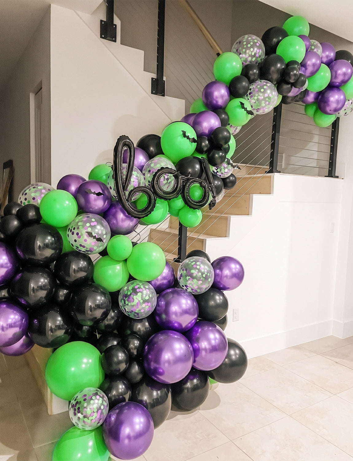 Green and Purple Balloons, 50 Pcs Halloween Balloons Party Decor 12 Inch Black, Metallic Purple and Green Balloons with Confetti, for Halloween, Birthday, Baby Shower Party Decor
