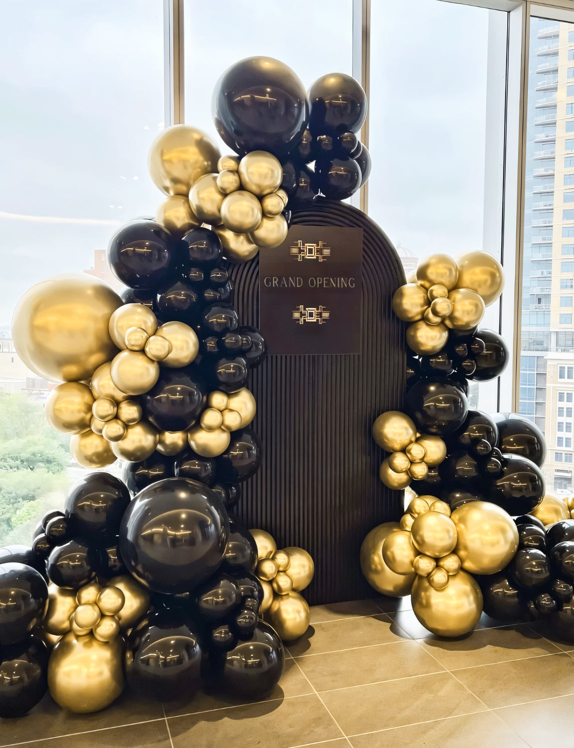 Haolongfa Black and Gold Balloons Garland Arch Kit,129pcs 18/12/10/5 Inch Black Gold Confetti Latex Balloons for Graduation Birthday father's day balloons Anniversary Wedding Party
