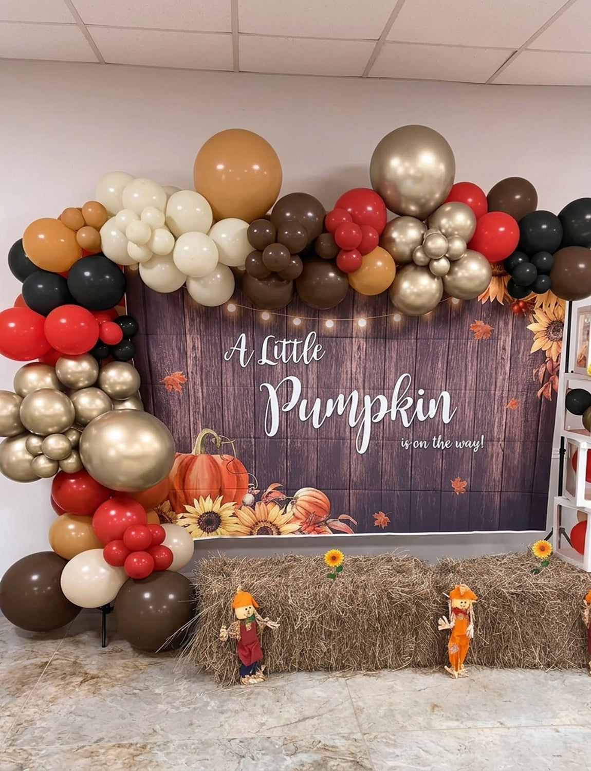 Double Stuffed Fall Balloon Arch Kit, 148 Pcs Pre-Nested Balloons | Moody Berry Latex Balloons in Burgundy, Brown, Sand White and Gold for Fall, Thanksgiving, Wedding, Halloween, Birthday Decor