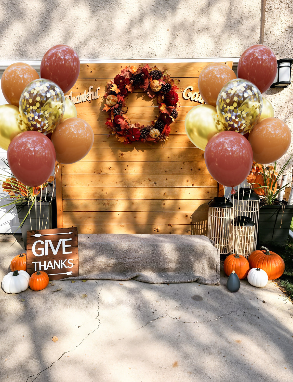 Fall Balloons, 50Pcs 12 In Thanksgiving Balloons in Coco Brown Gold Confetti, Autumn Latex Balloons for Family Dinner, Harvest Festival, Fall Party & Thanksgiving Decorations