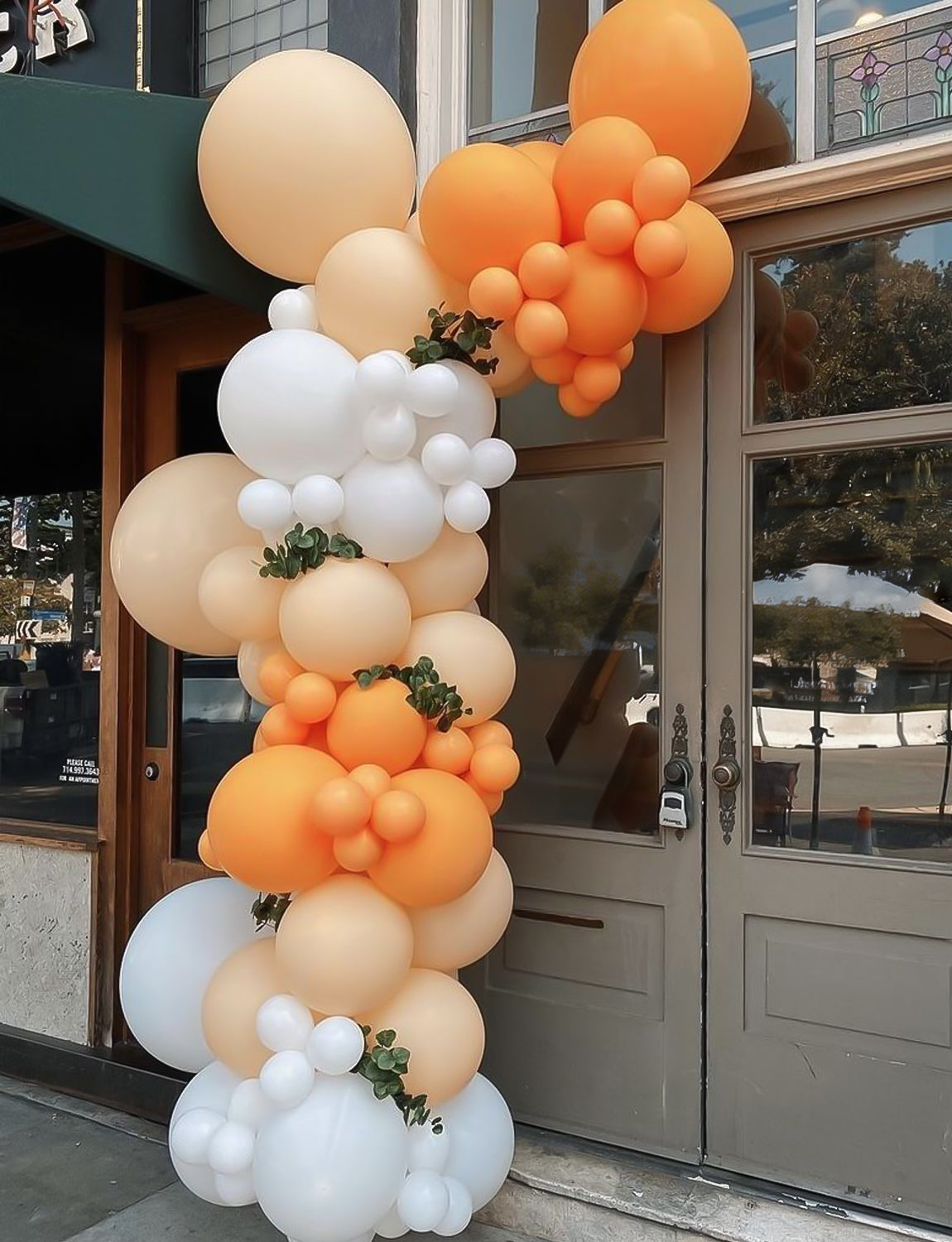 Orange and White Balloons, 12 Inch Fall Balloons for Birthday Decor | 50 PCS Orange and White Thanksgiving Balloons for Fall Theme Celebration, Baby Shower, Thanksgiving, Harvest Party Decoration