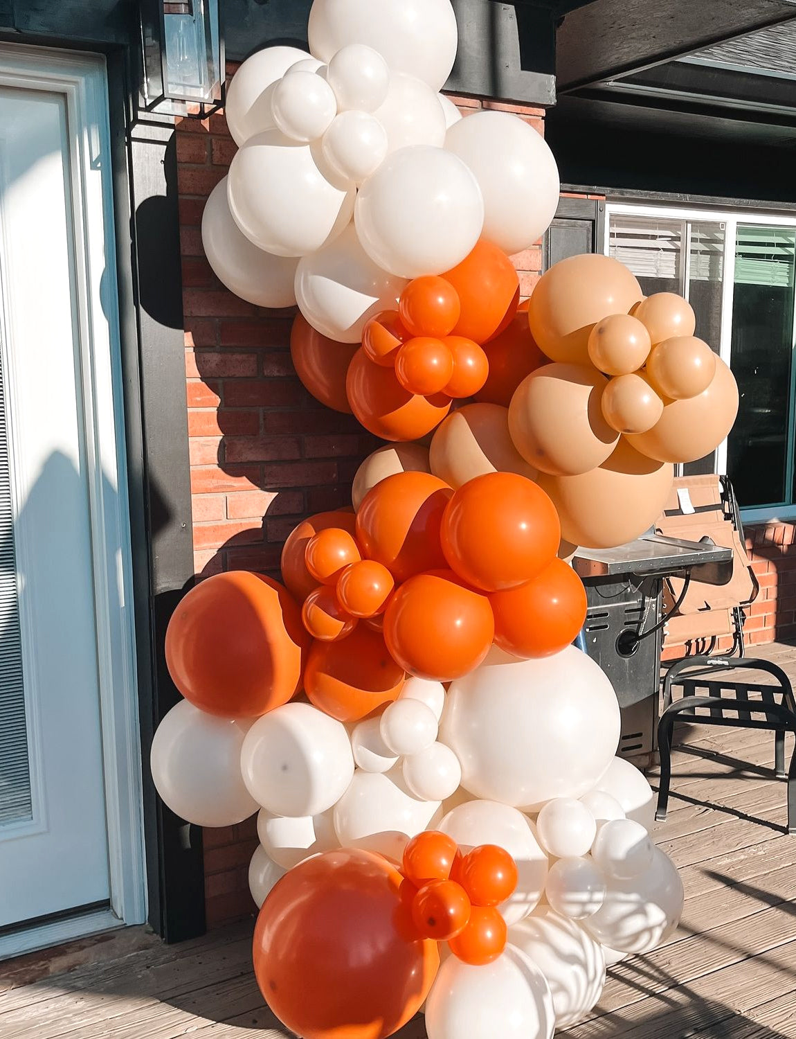 Orange and White Balloons, 12 Inch Fall Balloons for Birthday Decor | 50 PCS Orange and White Thanksgiving Balloons for Fall Theme Celebration, Baby Shower, Thanksgiving, Harvest Party Decoration
