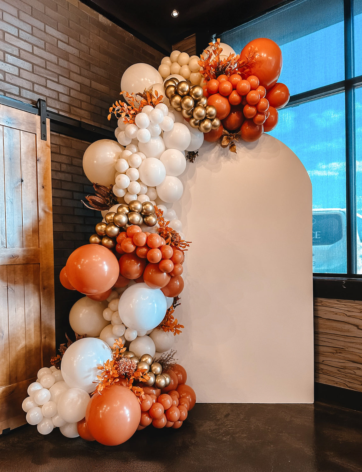 Fall Thanksgiving Balloon Arch Garland Kit – 143Pcs Sand Burnt Orange Gold Latex Balloons for Fall Wedding, Harvest, Autumn Birthday, Little Pumpkin Baby Shower, Thanksgiving Party Decor