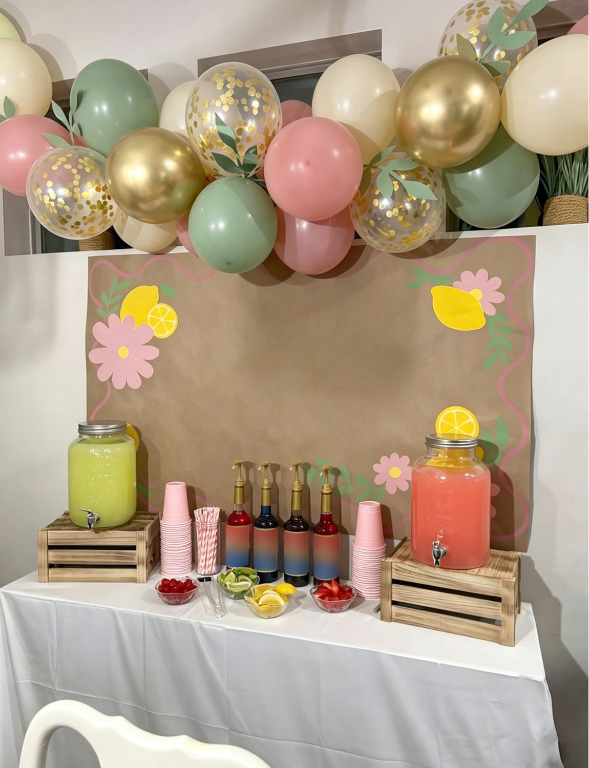 Pink and Green Balloons, 50pcs 12in Boho, Latex Party Decor | Sage Green Blush Pink Gold Confetti Baby in Bloom Balloons for Baby Shower Decoration, Girls Birthday, Bridal Shower, Wedding